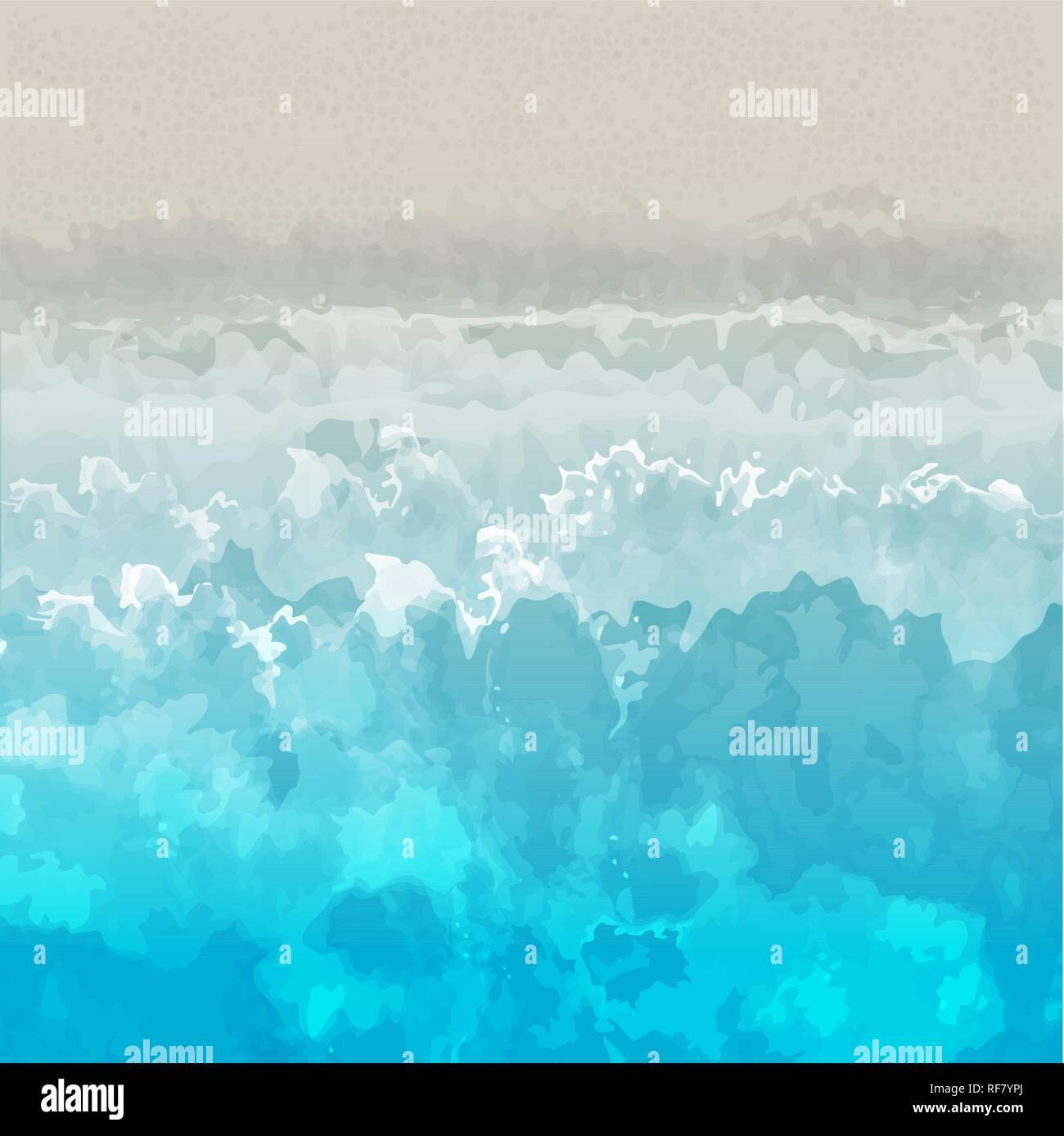 Strand vector Hintergrund, auf dem Wasser und Sandstrand, hell und bunt. Für Karten, Banner, Wallpaper, etc. geeignet. Stock Vektor