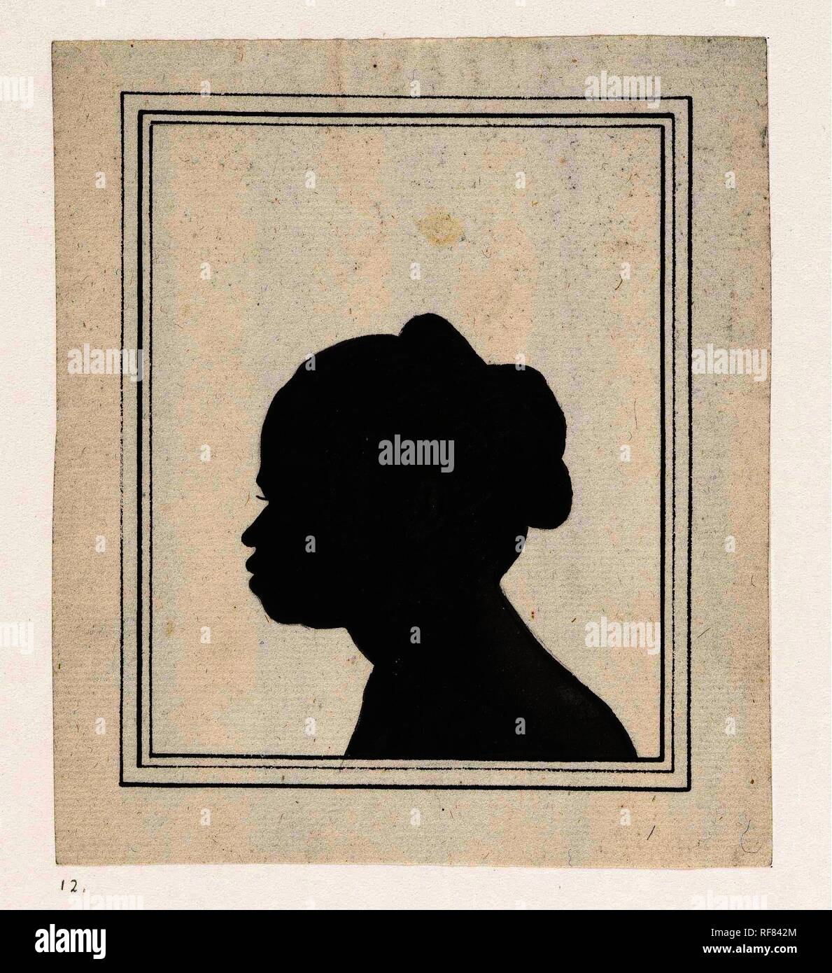 Silhouette Porträt der Slave Sara. Verfasser der Stellungnahme: Jan Brandes. Dating: Jun-1780 - 26-Aug-1785. Ort: Jakarta. Maße: H 148 mm x B 129 mm. Museum: Rijksmuseum, Amsterdam. Stockfoto