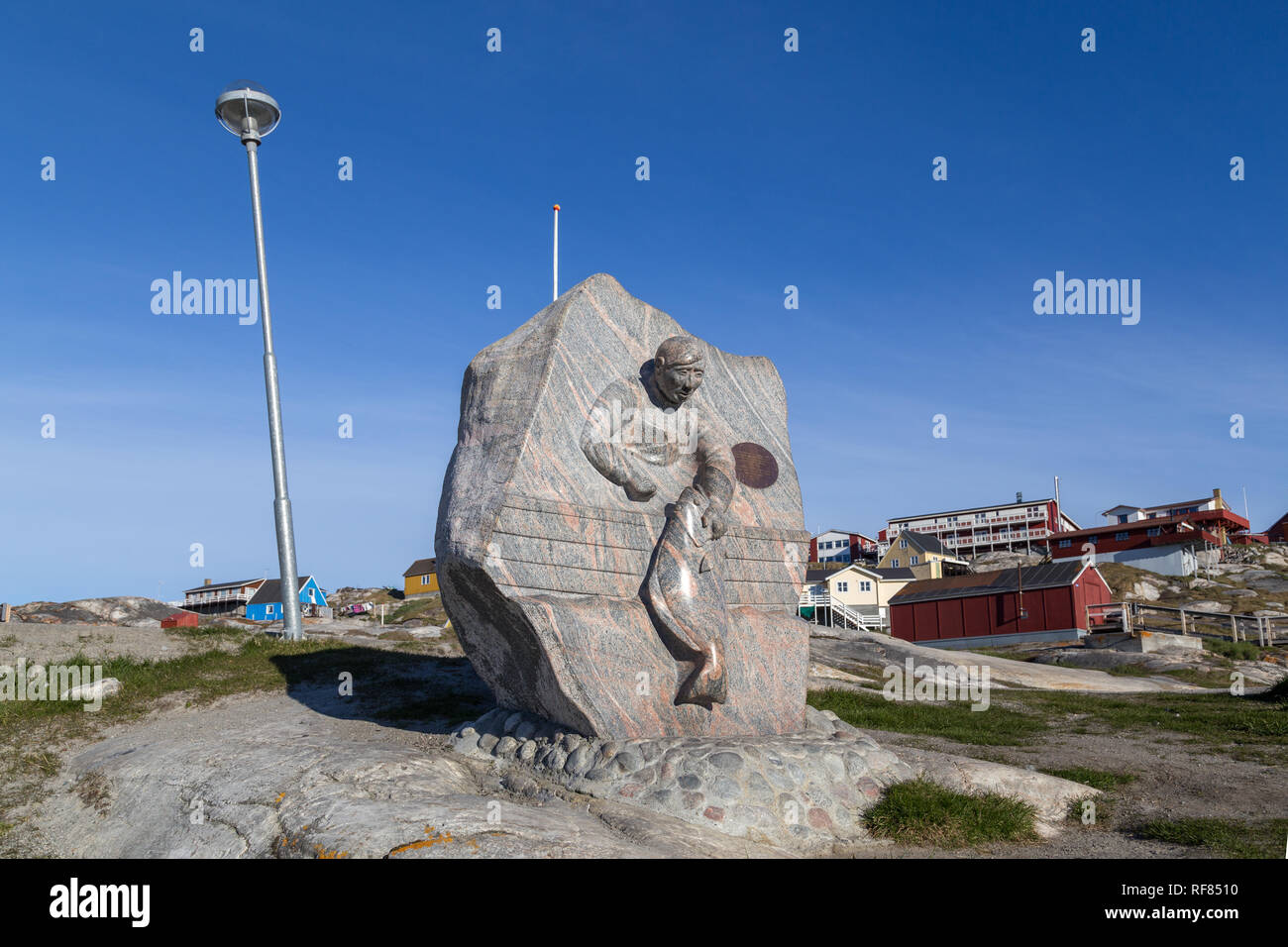 Angeln Denkmal in Ilulissat, Grönland Stockfoto