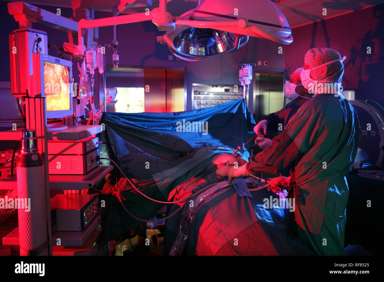 Die laparoskopische Chirurgie, Gallenblase, Deutschland Stockfoto