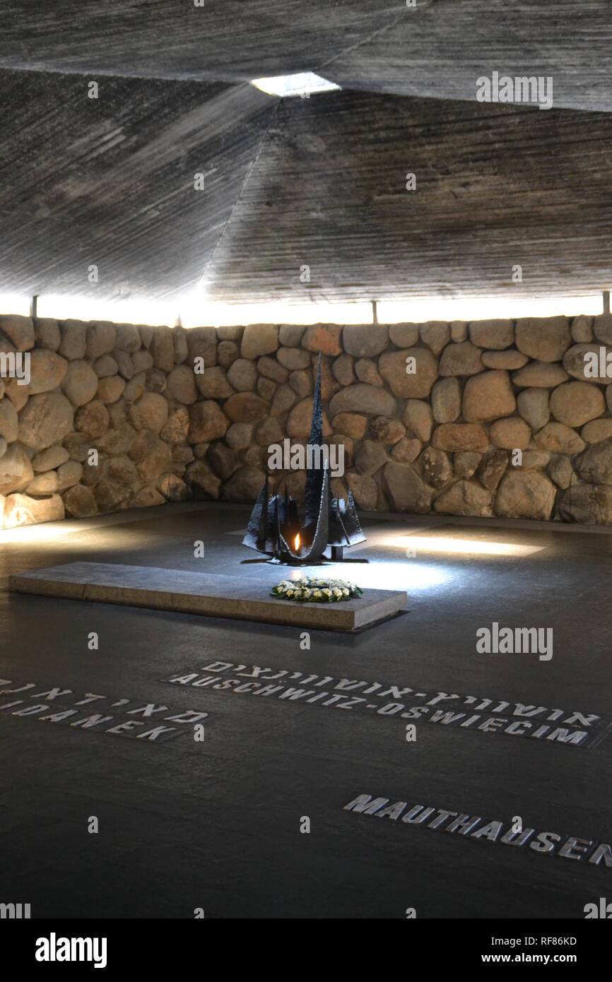 Holocaust Shoa Gedenkstätte Yad Vashem in Jerusalem. Stockfoto