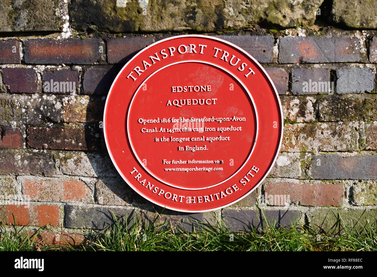 Edstone Aquädukt auf einem 4 Meilen Länge des Stratford-upon-Avon, Warwickshire. 23. Januar 2019. Stockfoto