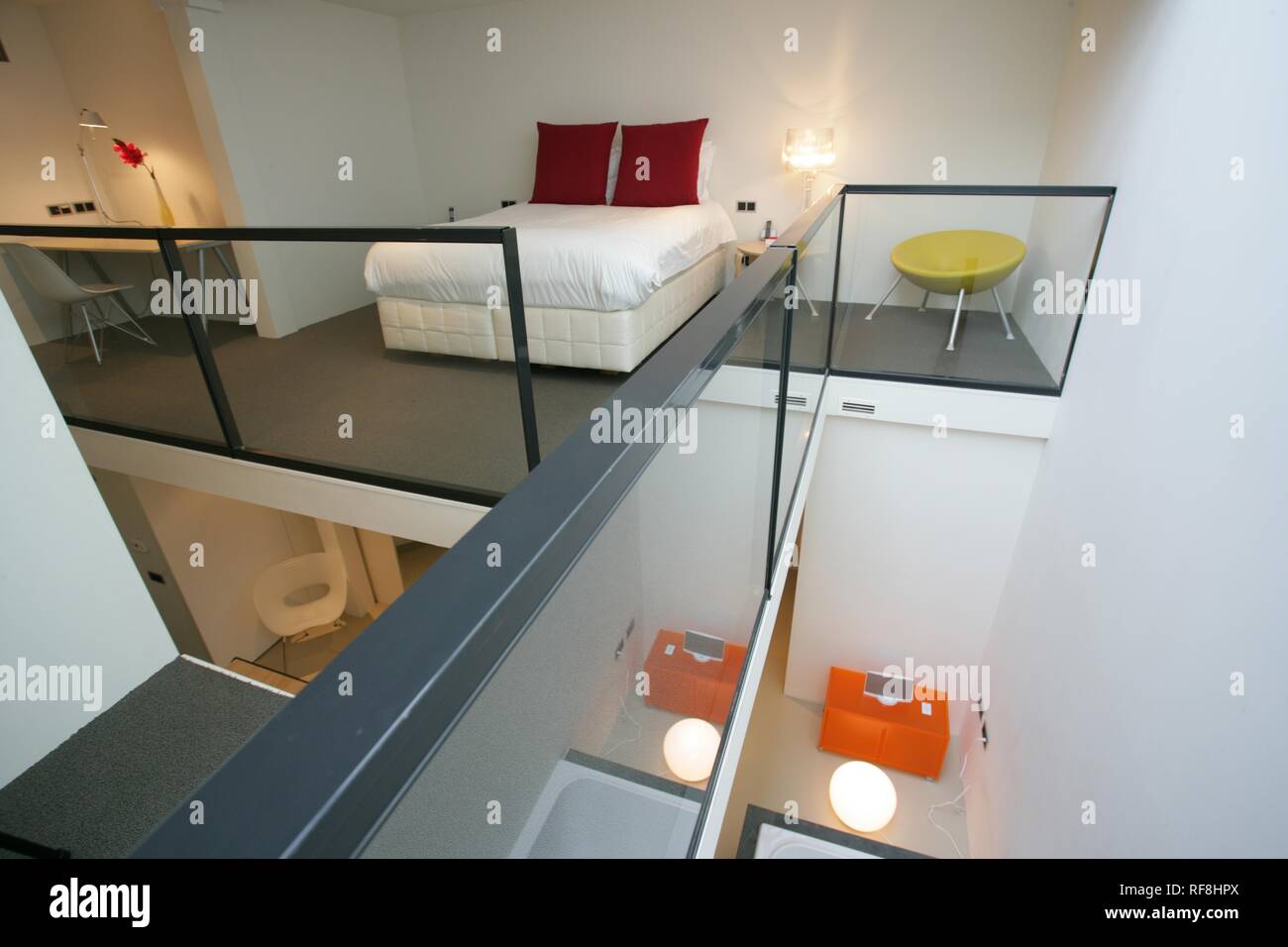 Loft - Unterkünfte im Designer Hotel Stroom, Rotterdam, Niederlande, Europa Stockfoto
