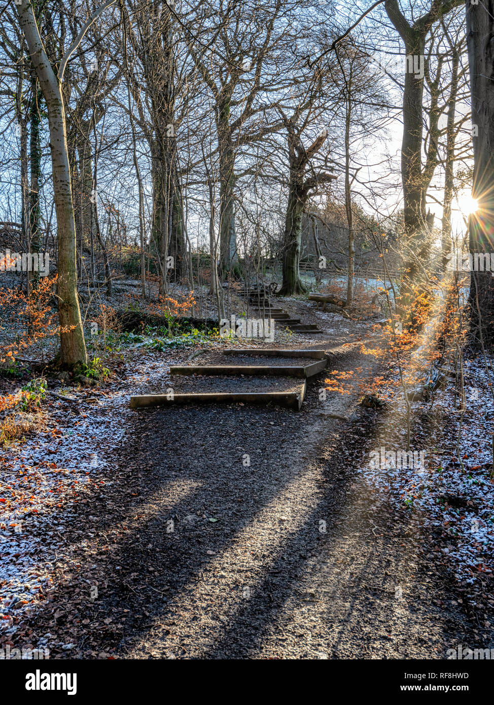 Die ersten harten Frost des Jahres an Hardwick Hall in Derbyshire. Stockfoto