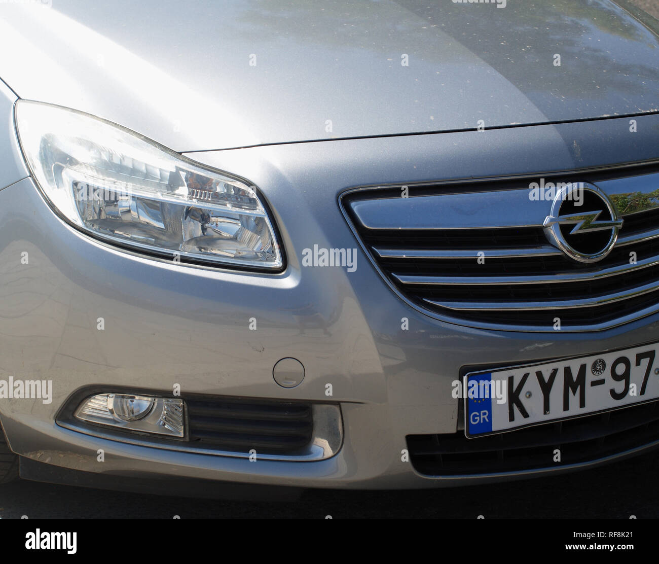 Silber Opel Insignia in Korfu, Griechenland Stockfoto