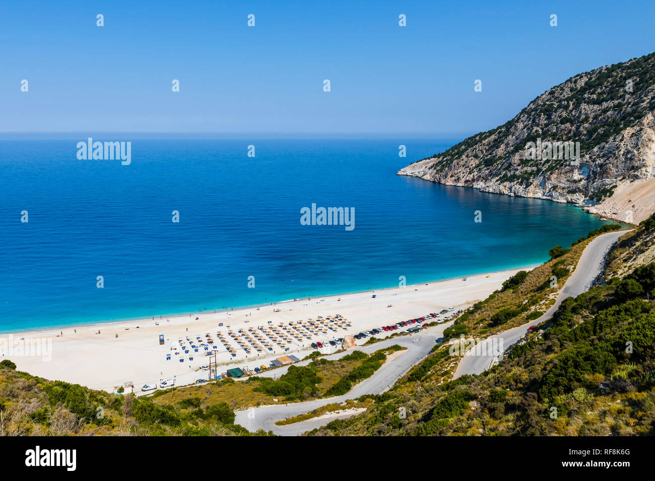 Griechenland, Kefalonia, Insel, Myrtos Beach,, Panorama, Insel Stockfoto