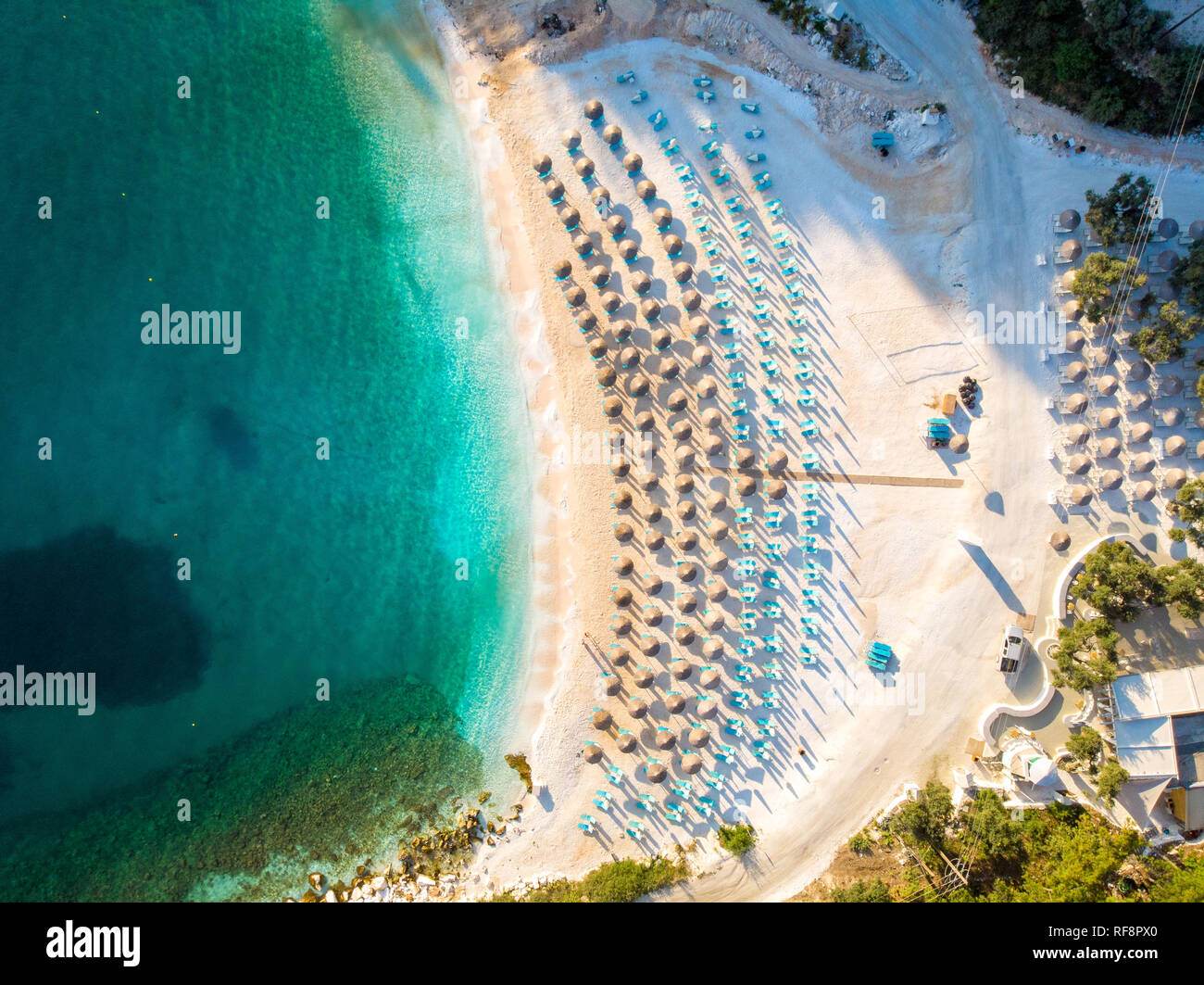 Die Schönheit des Marmors Beach, dem berühmten Strand in Thassos, Griechenland Stockfoto