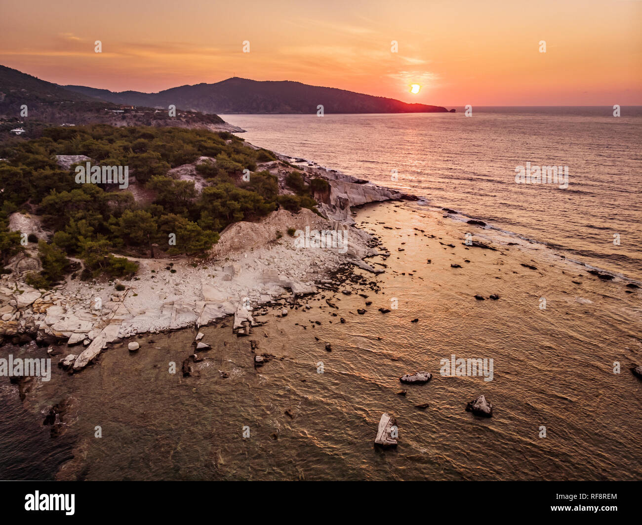 Die alten Marmor Hafen in der Nähe von Aliki Aliki Strand auf der Insel Thasos, Griechenland Stockfoto
