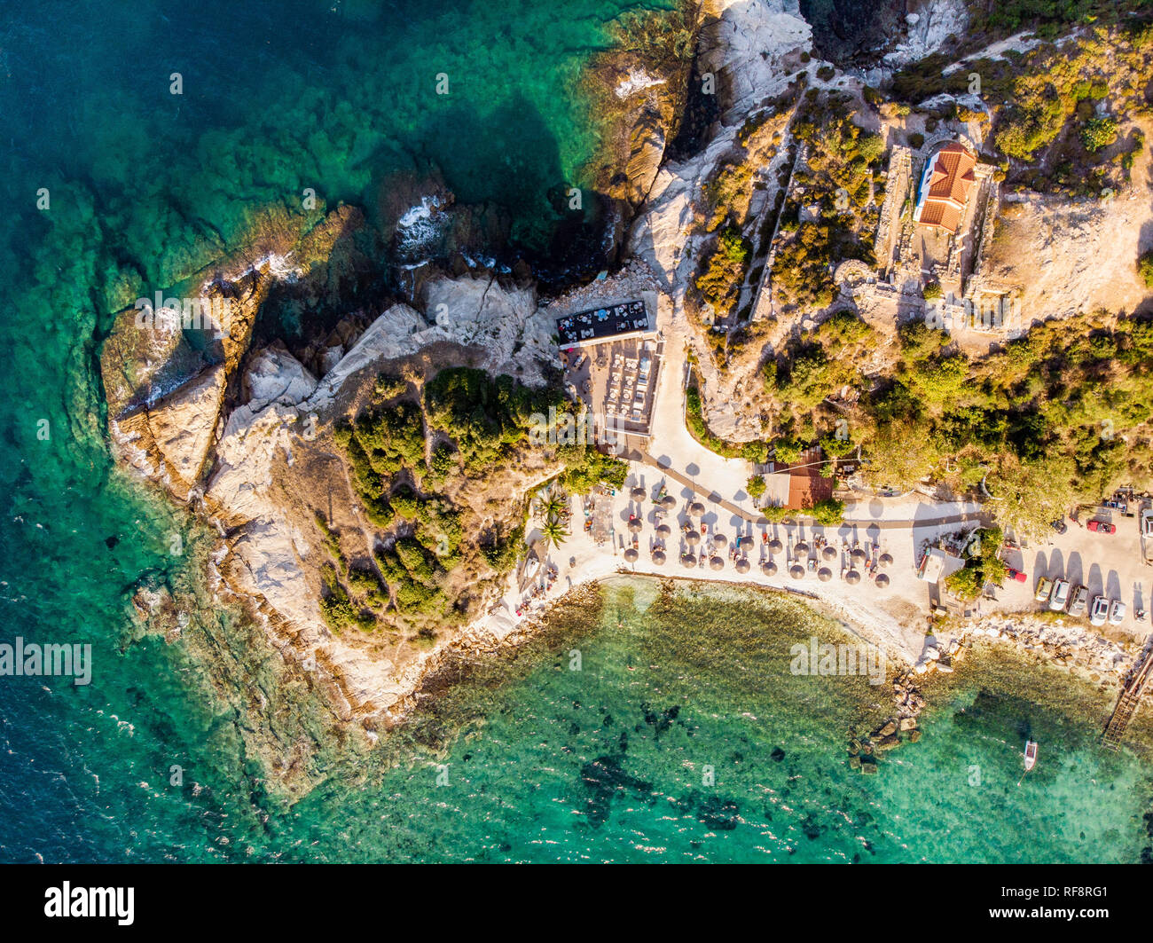 Karnagio Beach Bay auf der Insel Thasos, Griechenland Stockfoto
