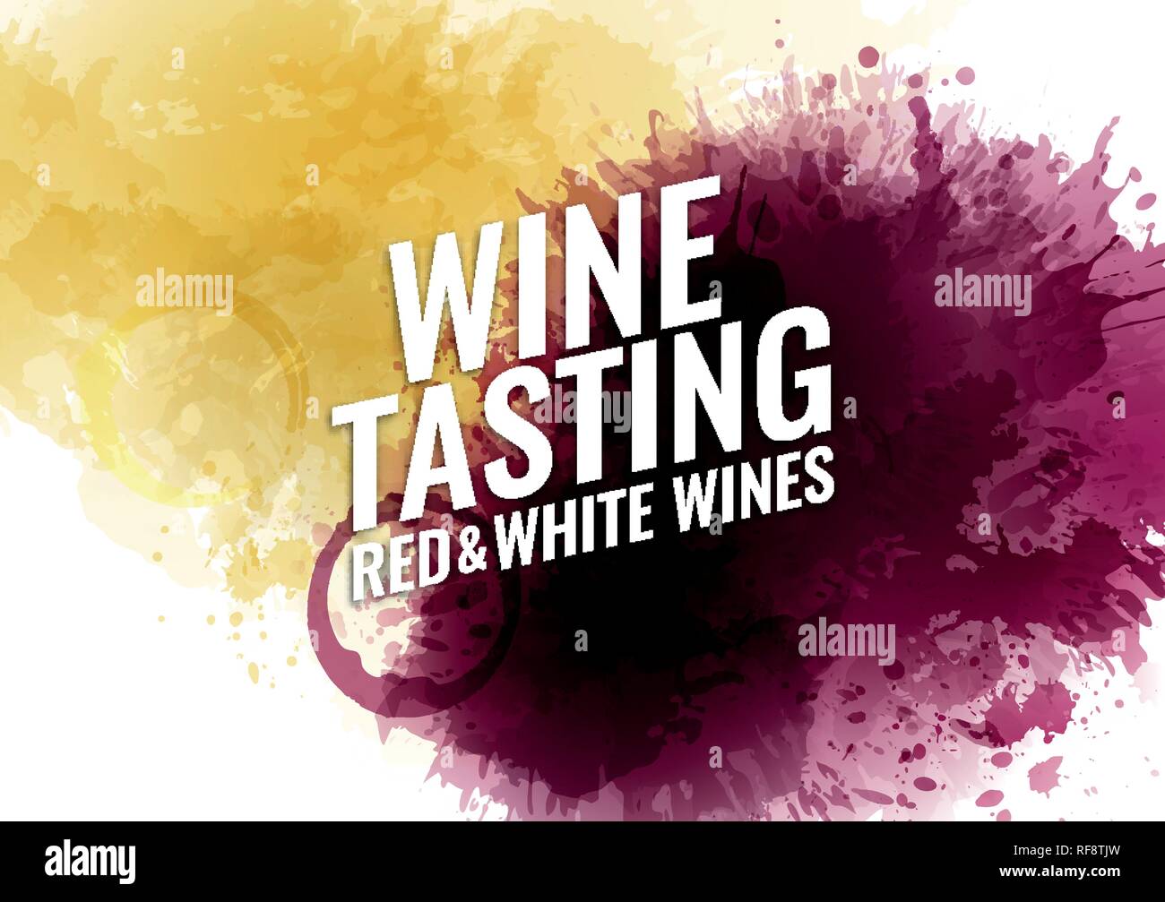 Hintergrund mit Wein Flecken, Rotwein. Mustertext. Hintergrund für Banner und Werbemittel, Poster. Vektor Stock Vektor