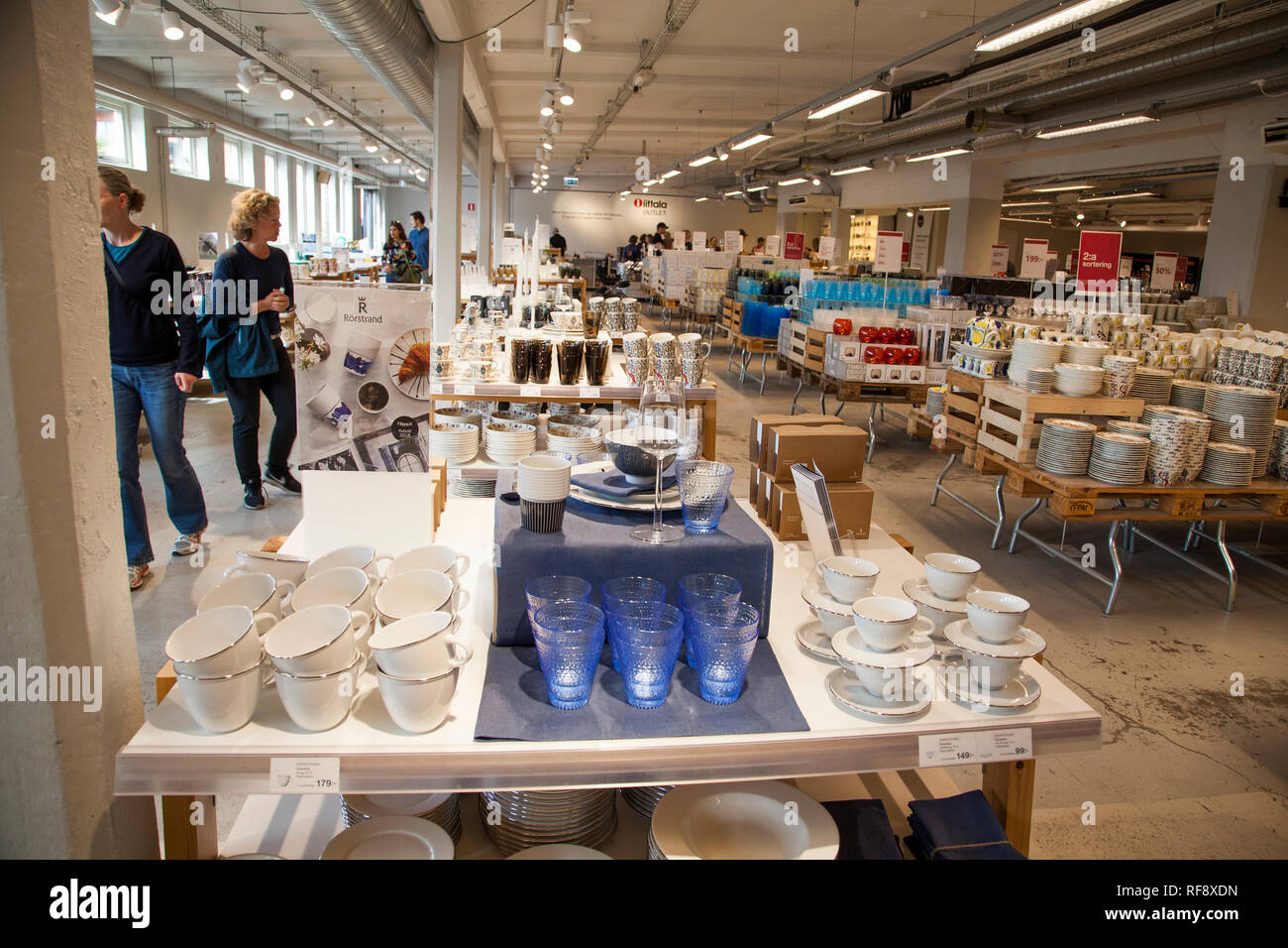 GUSTAVSBERG Keramik Factory outlet Verkauf von Keramik und Glas Stockfoto
