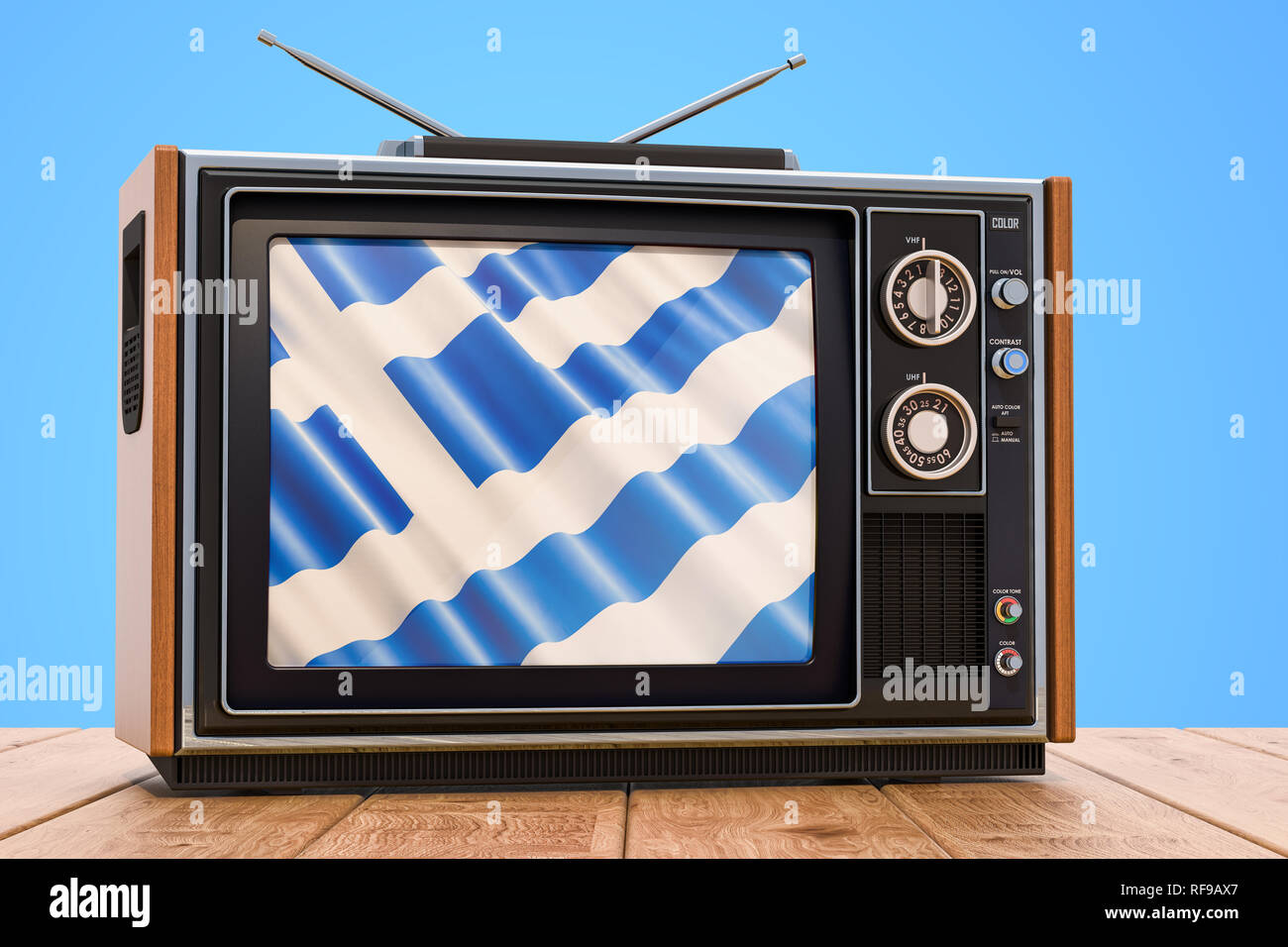 Griechische Fernsehen Konzept, 3D-Rendering Stockfoto