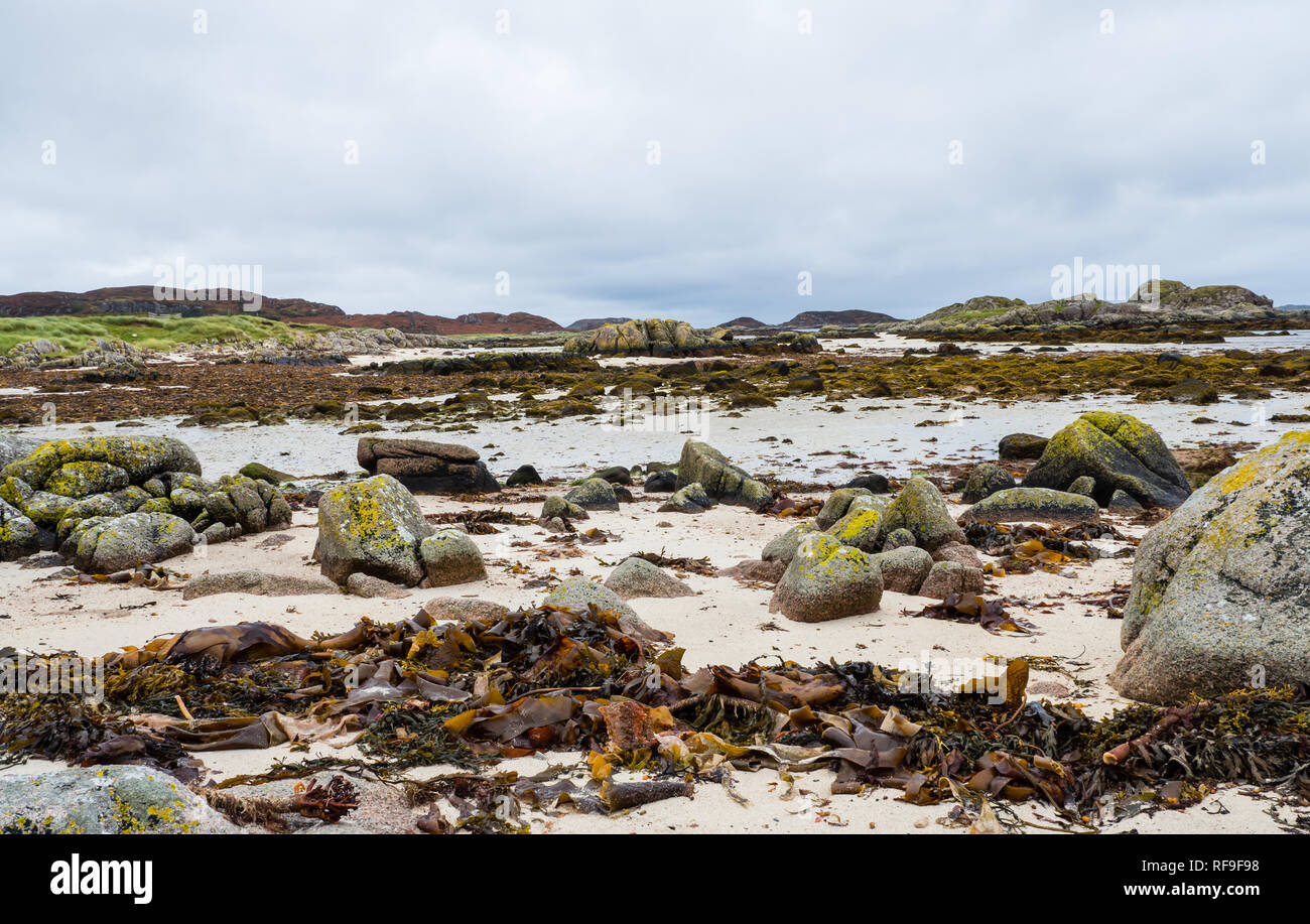 Ufer am westlichen Punkt der Isle of Mull, Schottland Stockfoto