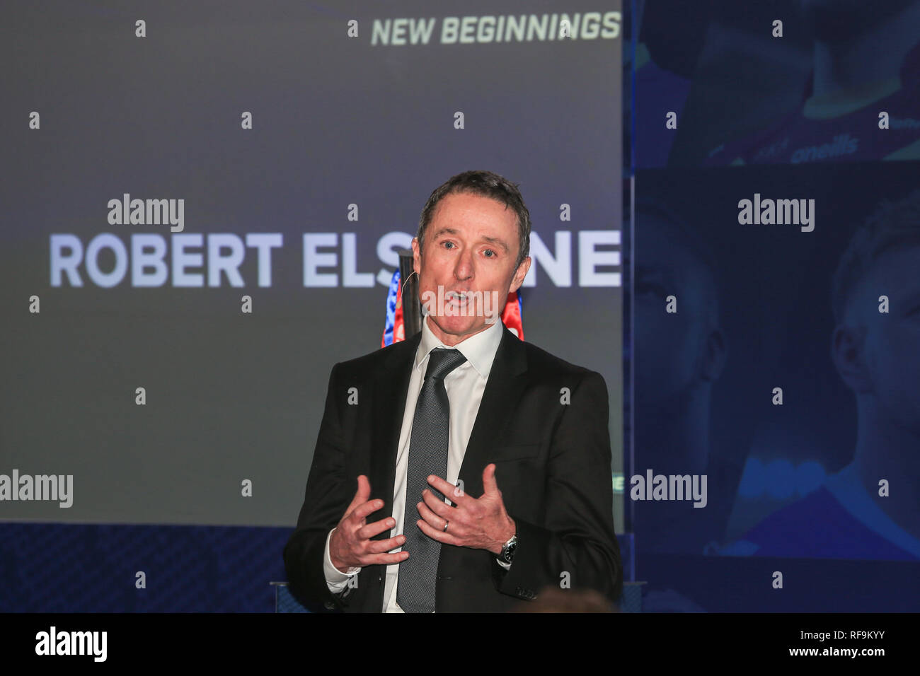 24. Januar 2019, Old Trafford, Manchester, England, Betfred Super League starten 2019; Robert Elstone CEO der RFL Credit: Mark Cosgrove/News Bilder Stockfoto