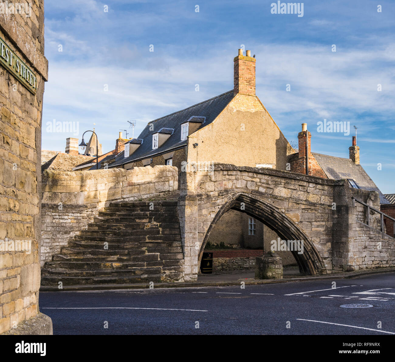 Trinity Brücke, eine Brücke in der Stadt Crowland, Lincolnshire, verwendet, um die beiden Flüsse, bevor Sie wurden neu verlegt Stockfoto