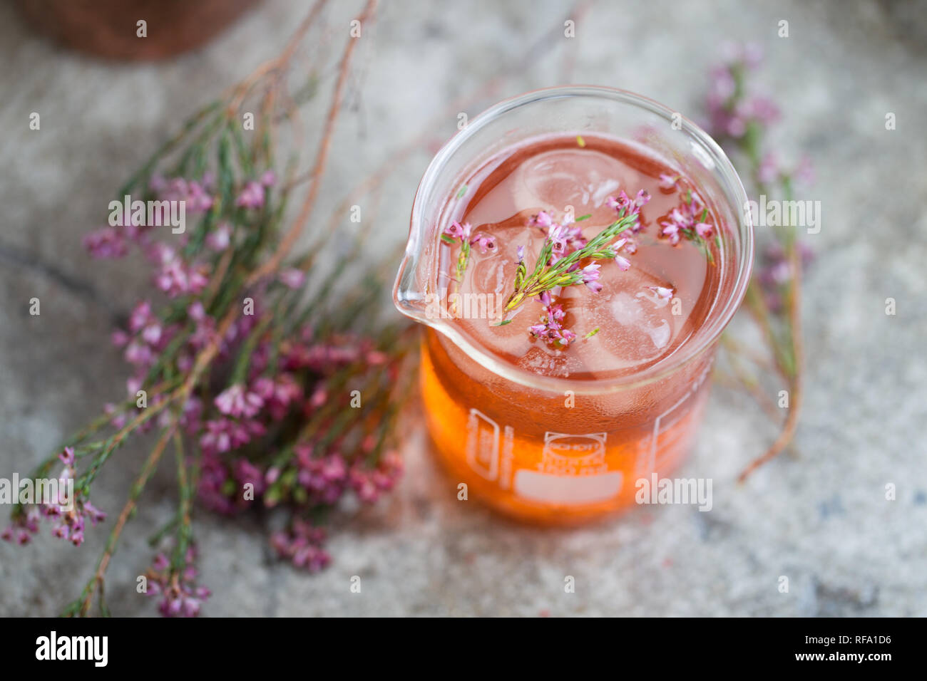 Gin Cocktails wie diese Pink Gin und Tonic haben in der Popularität in Kapstadt, Western Cape, Südafrika explodierte. Stockfoto