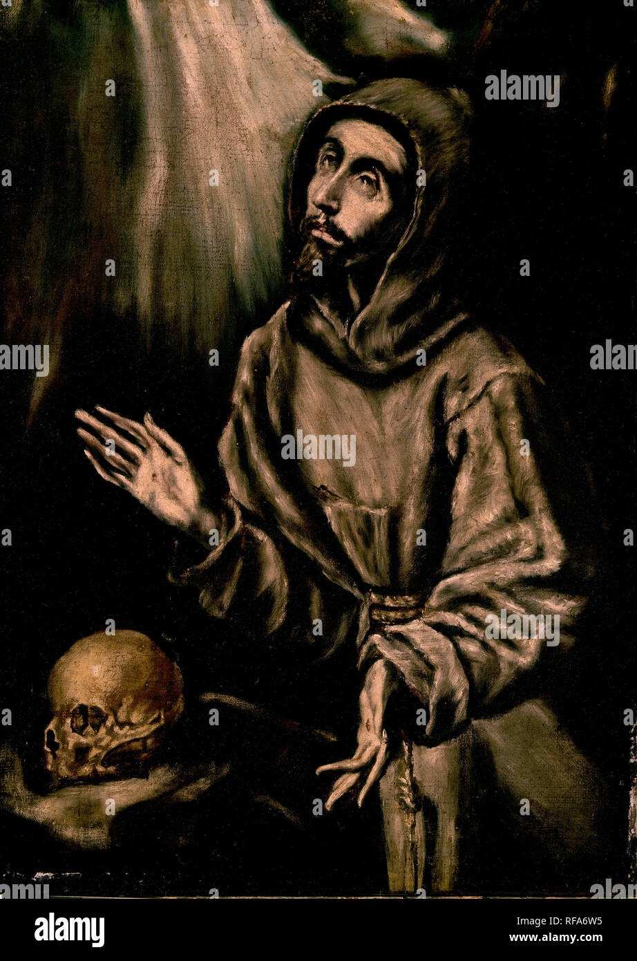 "Die Ekstase des Heiligen Franz von Assisi", aus dem 16. Jahrhundert, Spanisch Manierismus. Autor: GRECO, El. Standort: Private Collection. MADRID. Spanien. Stockfoto