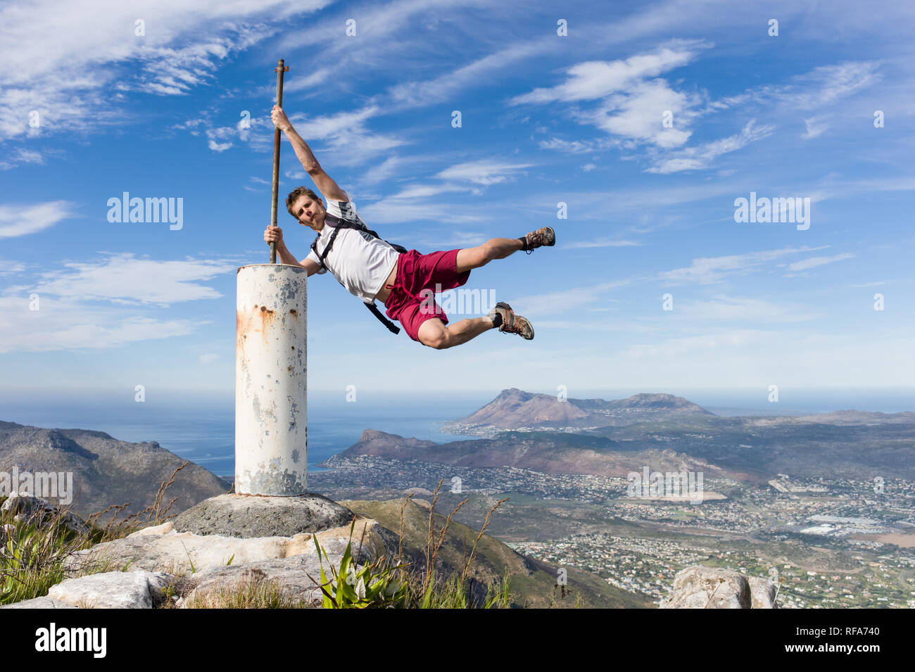 Table Mountain National Park bietet viele schöne Wanderungen in einem städtischen Park in Kapstadt, Western Cape, Südafrika. Stockfoto