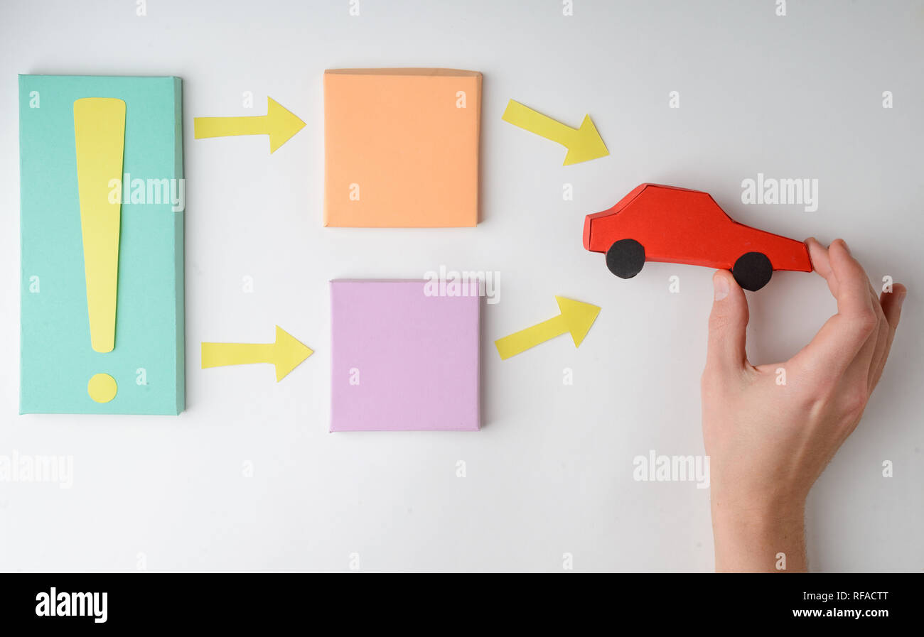 Ablaufdiagramm Diagramm und Auto Stockfoto