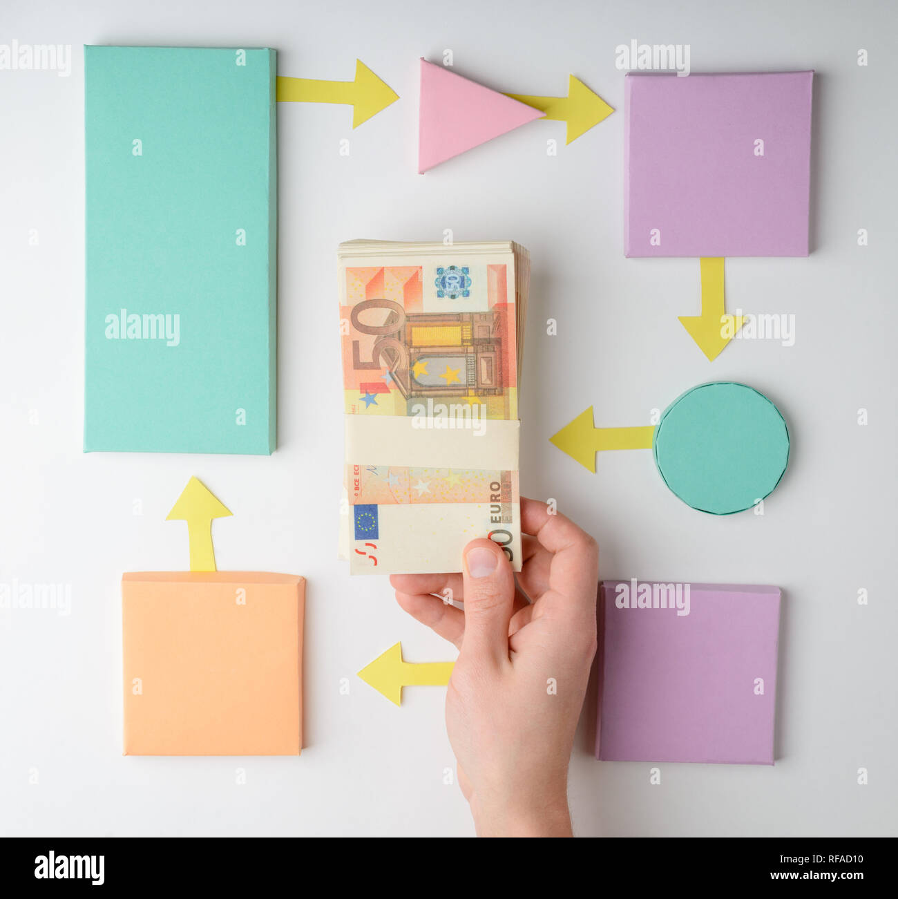 Algorithmus für das Verdienen des Geldes Stockfoto