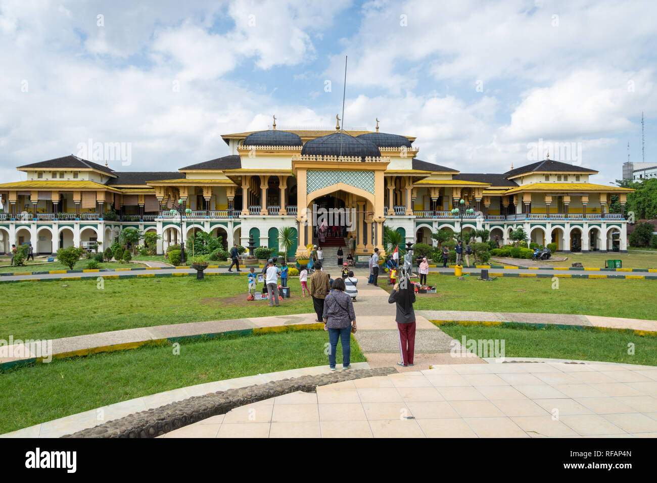 Medan, Indonesien - Januar 2019: Maimun Palace oder Maimoon Palace in Medan, Nordsumatra, Indonesien. Stockfoto