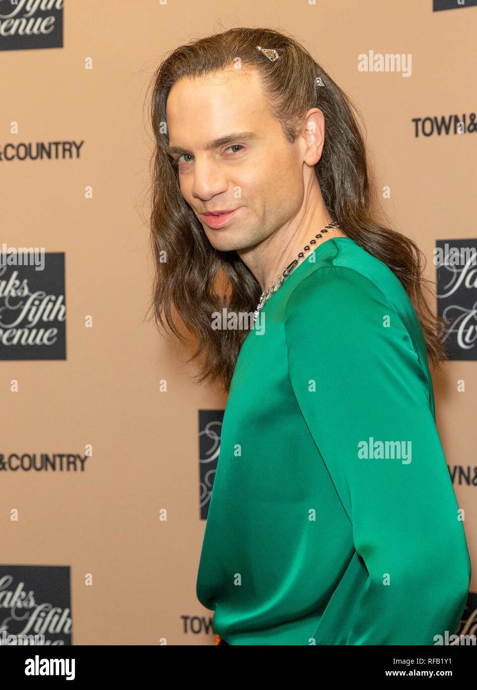 New York, NEW YORK - Januar 24, 2019: Jordanien Roth tragen Kleid von Libertine besucht 2019 Stadt & Land Schmuck Award in Gold Zimmer der Standard Credit: Lev radin/Alamy leben Nachrichten Stockfoto