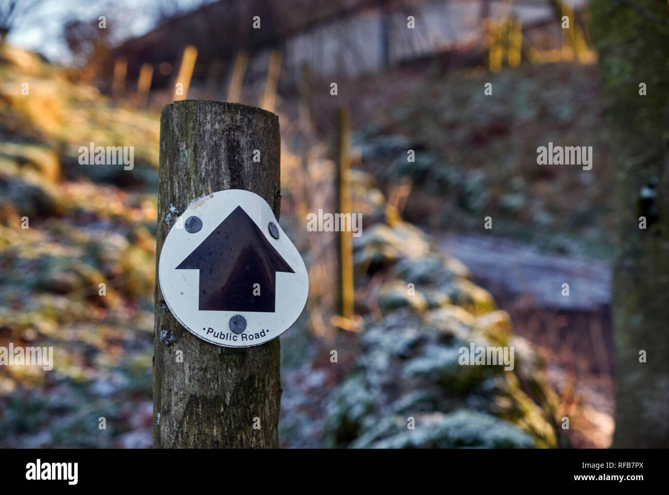 Zeichen für Green Lane in der Nähe von Dove Löcher. Nationalpark Peak District, Derbyshire, England. Stockfoto