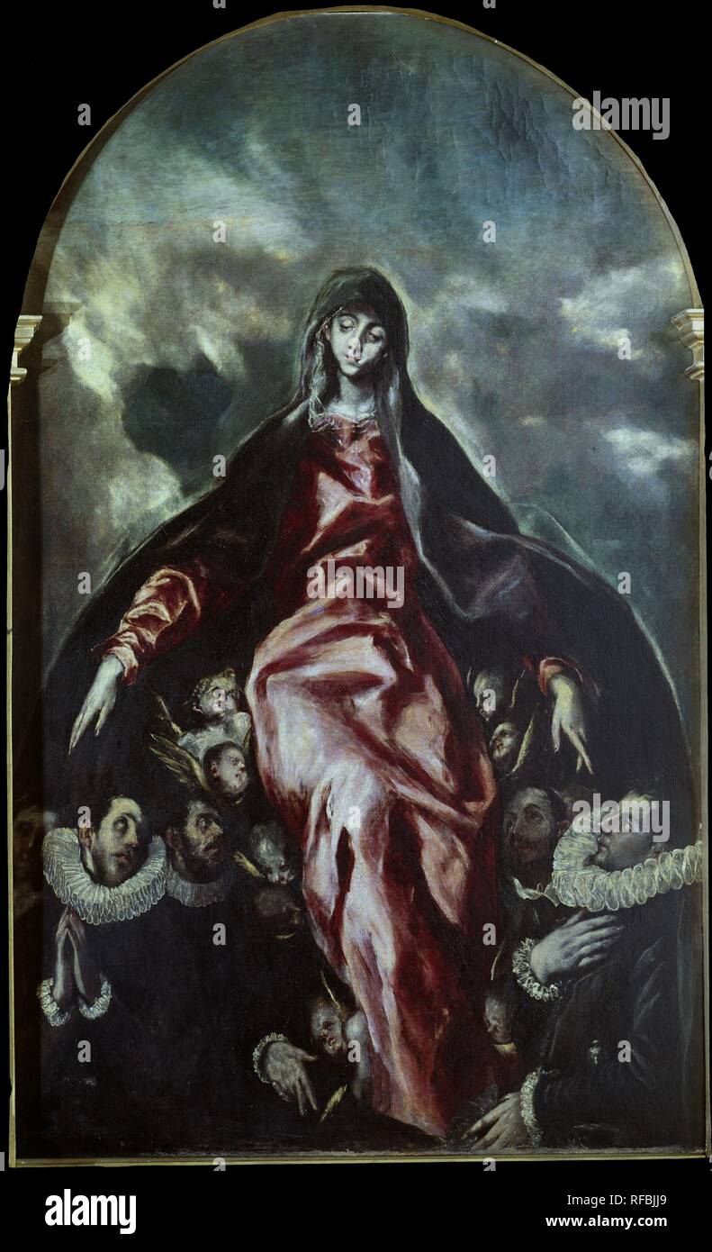 "Die Madonna der Liebe', 1603-1605, Öl auf Leinwand, 180 x 124 cm. Autor: GRECO, El. Lage: HOPITAL DE LA CHARITE. Illescas. Toledo. Spanien. Stockfoto