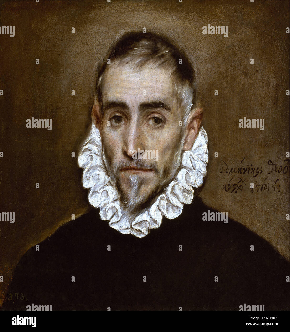 Ein Ritter. Un Caballero. 1584-1594. Öl auf Leinwand. 46 x 43. Spanisch manerist Malerei. Autor: GRECO, El. Lage: Museo del Prado - PINTURA. MADRID. Spanien. Stockfoto