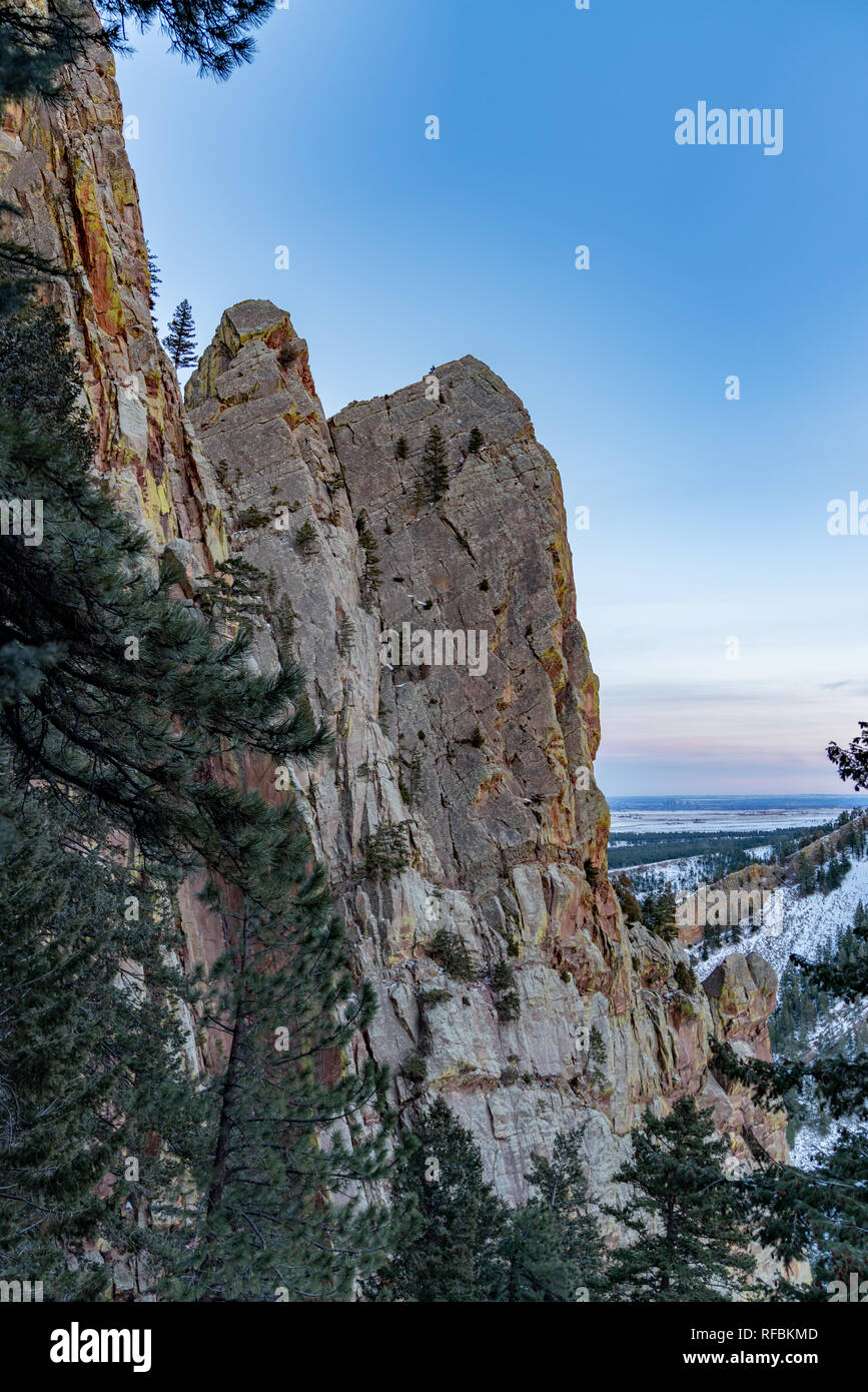 Sonnenuntergang im Eldorado Canyon State Park Stockfoto