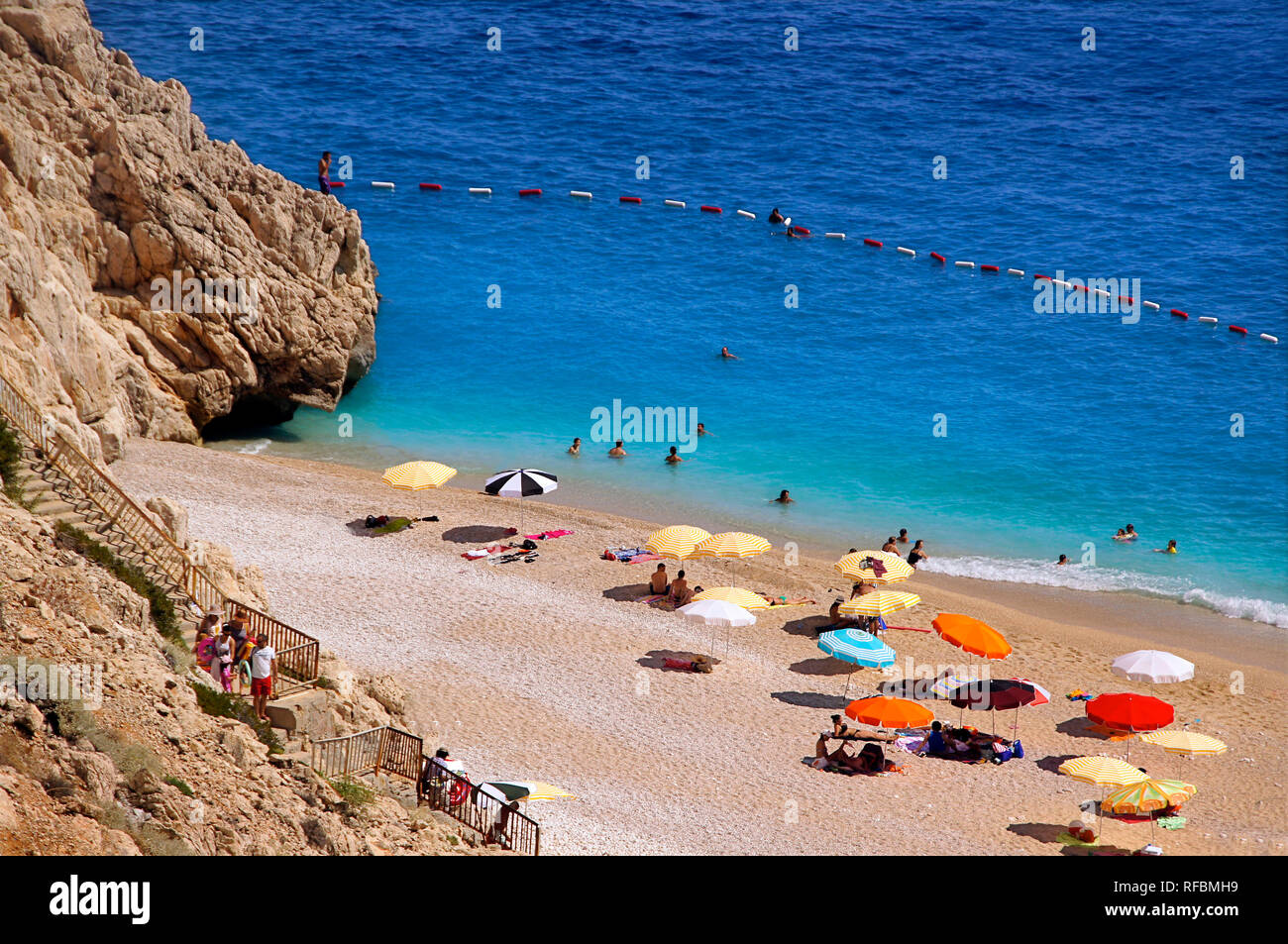 Ägäische Meer, Strand in der Nähe von Kas. Türkei Stockfoto