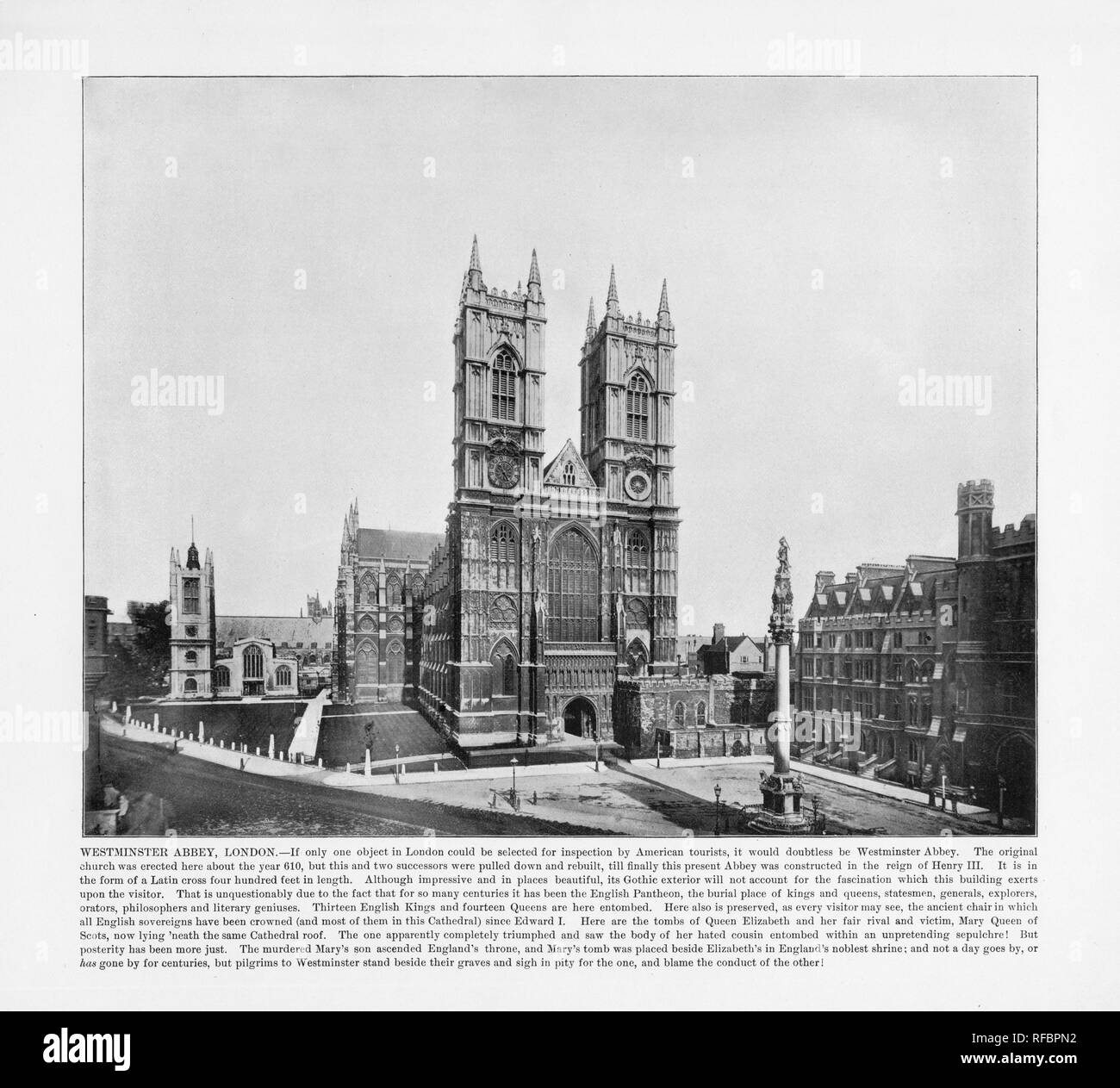 Westminster Abbey, London, antiken London Foto, 1893 Stockfoto