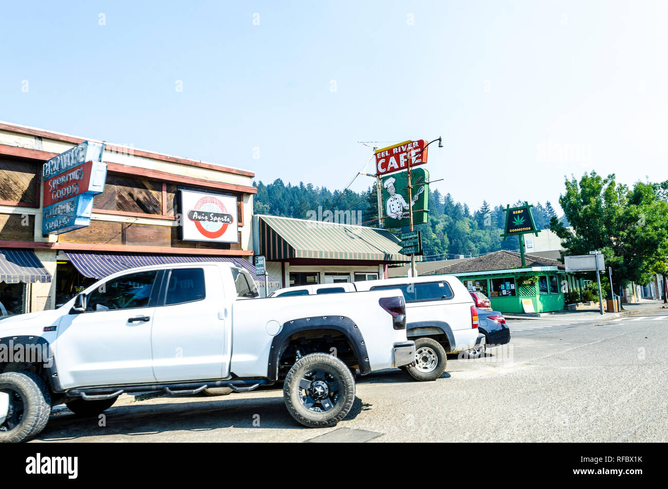 Szenen aus Garberville Kalifornien in den Redwood Wälder der nördlichen Kalifornien Humboldt County Stockfoto