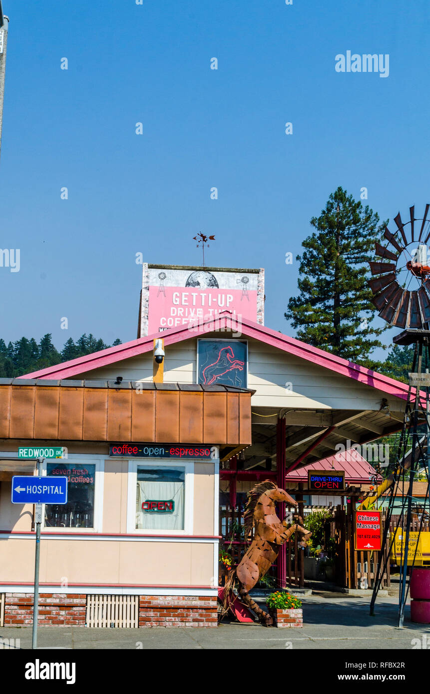 Szenen aus Garberville Kalifornien in den Redwood Wälder der nördlichen Kalifornien Humboldt County Stockfoto