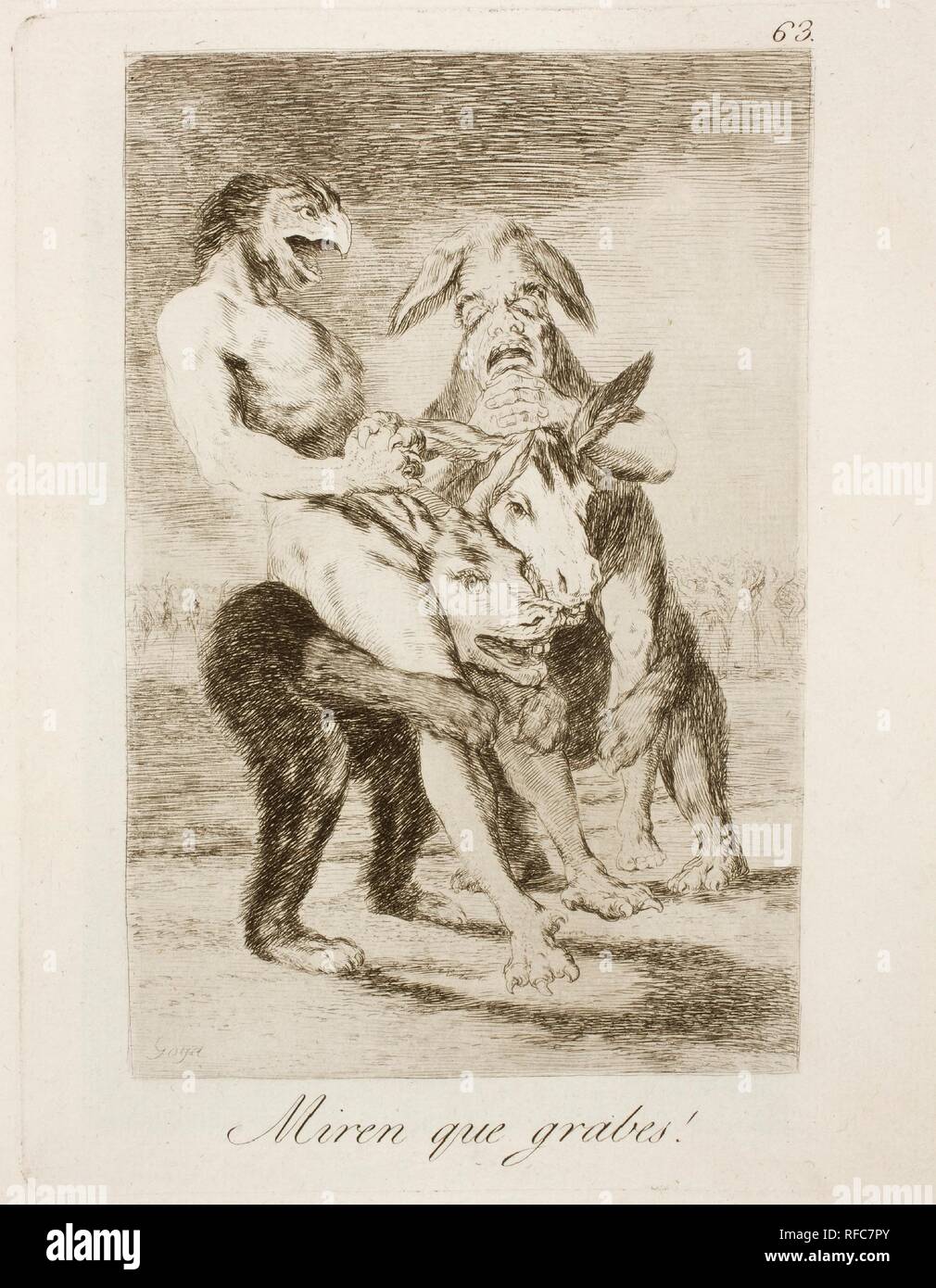 Francisco de Goya y Lucientes/" sehen Sie, wie ernst sie sind!". 1797 - 1799. Radierung, Aquatinta und Kaltnadel auf Elfenbein Bütten. Museum: Museo del Prado, Madrid, España. Stockfoto