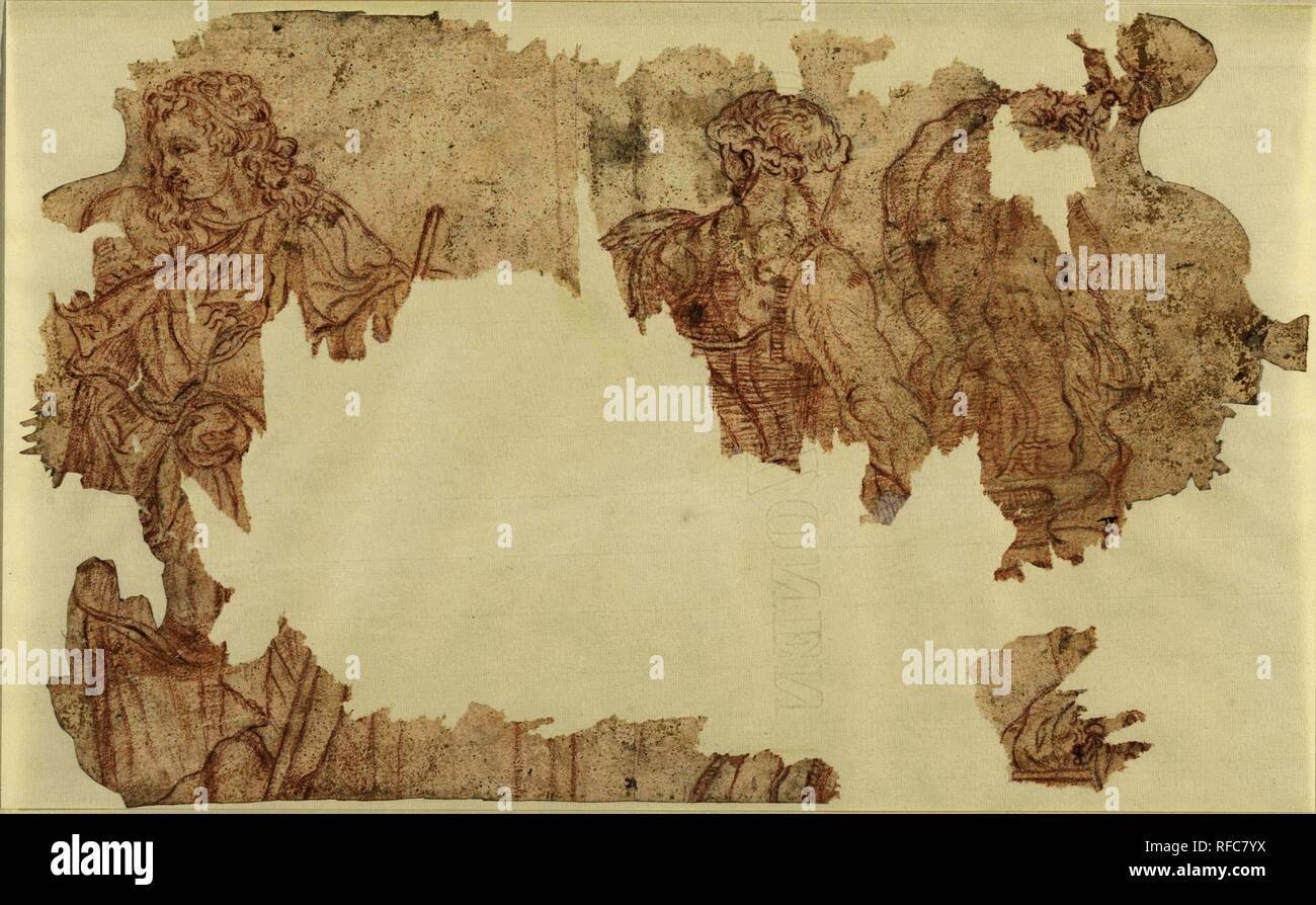 Bleibt der stehende männliche Figuren. Verfasser: Anonym. Dating: 1662. Maße: H 197 mm x B 320 mm. Museum: Rijksmuseum, Amsterdam. Stockfoto