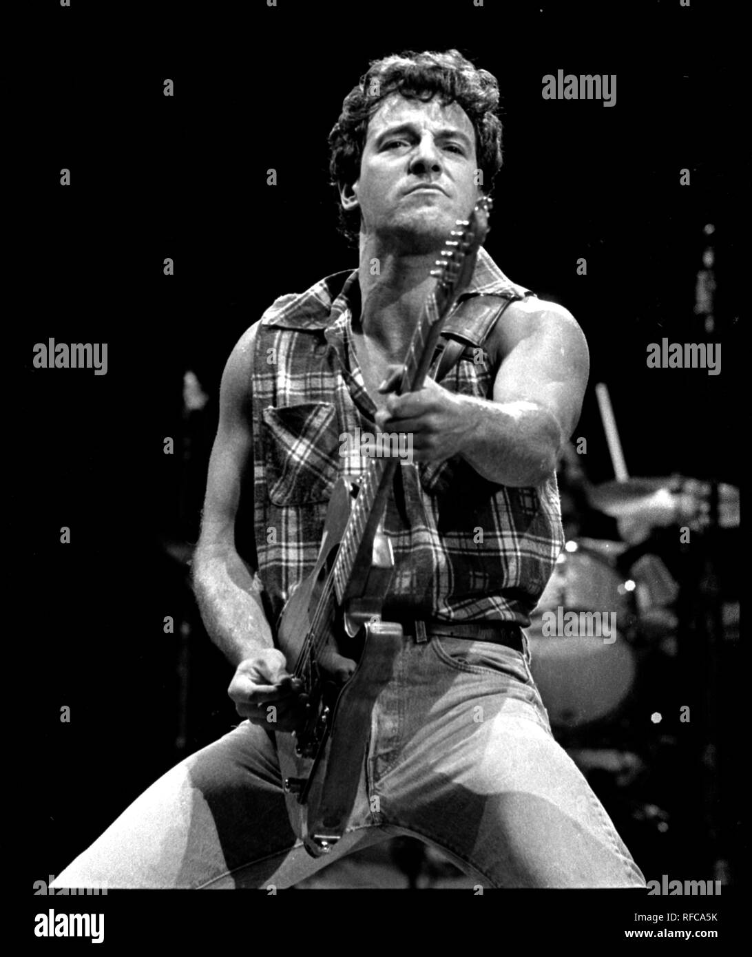 Bruce Springsteen mit der E-Street Band im Cotton Bowl in Dallas, TX USA Foto von Bill belknap Stockfoto