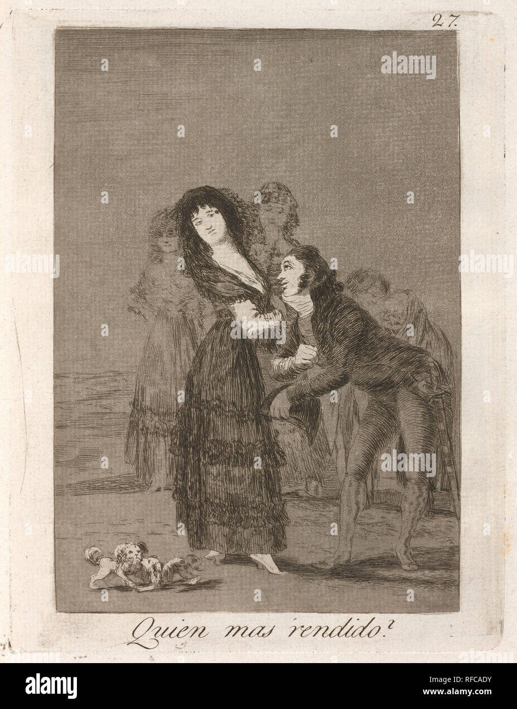 Quien mas rendido? (Die von Ihnen ist der Mehr überwinden?). Vom: veröffentlicht 1799. Medium: Radierung, Aquatinta und Kaltnadel. Museum: Nationalgalerie, Washington DC. Autor: Francisco de Goya. GOYA, FRANCISCO DE. Goya (Francisco de Goya y Lucientes). Stockfoto