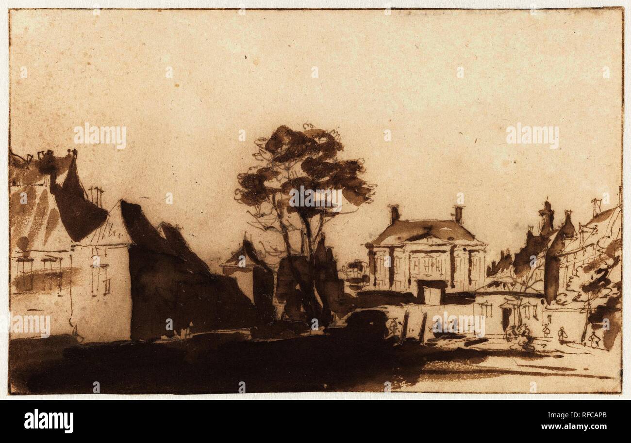 Ansicht des Mauritshuis. Verfasser der Stellungnahme: Jan de Bisschop. Datierung: 1648 - 1671. Maße: H 97 mm x W 154 mm. Museum: Rijksmuseum, Amsterdam. Stockfoto