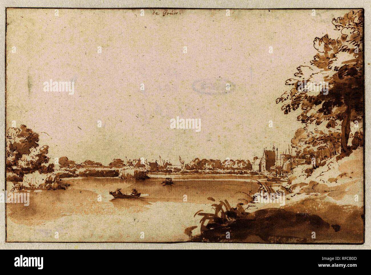 Ansicht der Gouwe. Verfasser der Stellungnahme: Jan de Bisschop. Datierung: 1648 - 1671. Maße: H 101 mm x B 155 mm. Museum: Rijksmuseum, Amsterdam. Stockfoto