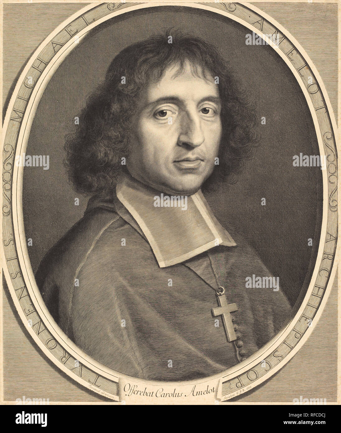 Michel Amelot. Stand: 1675. Medium: Gravur. Museum: Nationalgalerie, Washington DC. Autor: Robert Nanteuil. Stockfoto