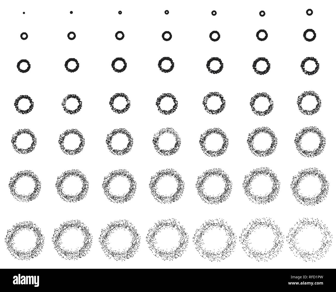 Set mit einer Folge von Explosion von Konfetti. Animation mit einem Feuerwerk Explosion. Vector Illustration. Stock Vektor