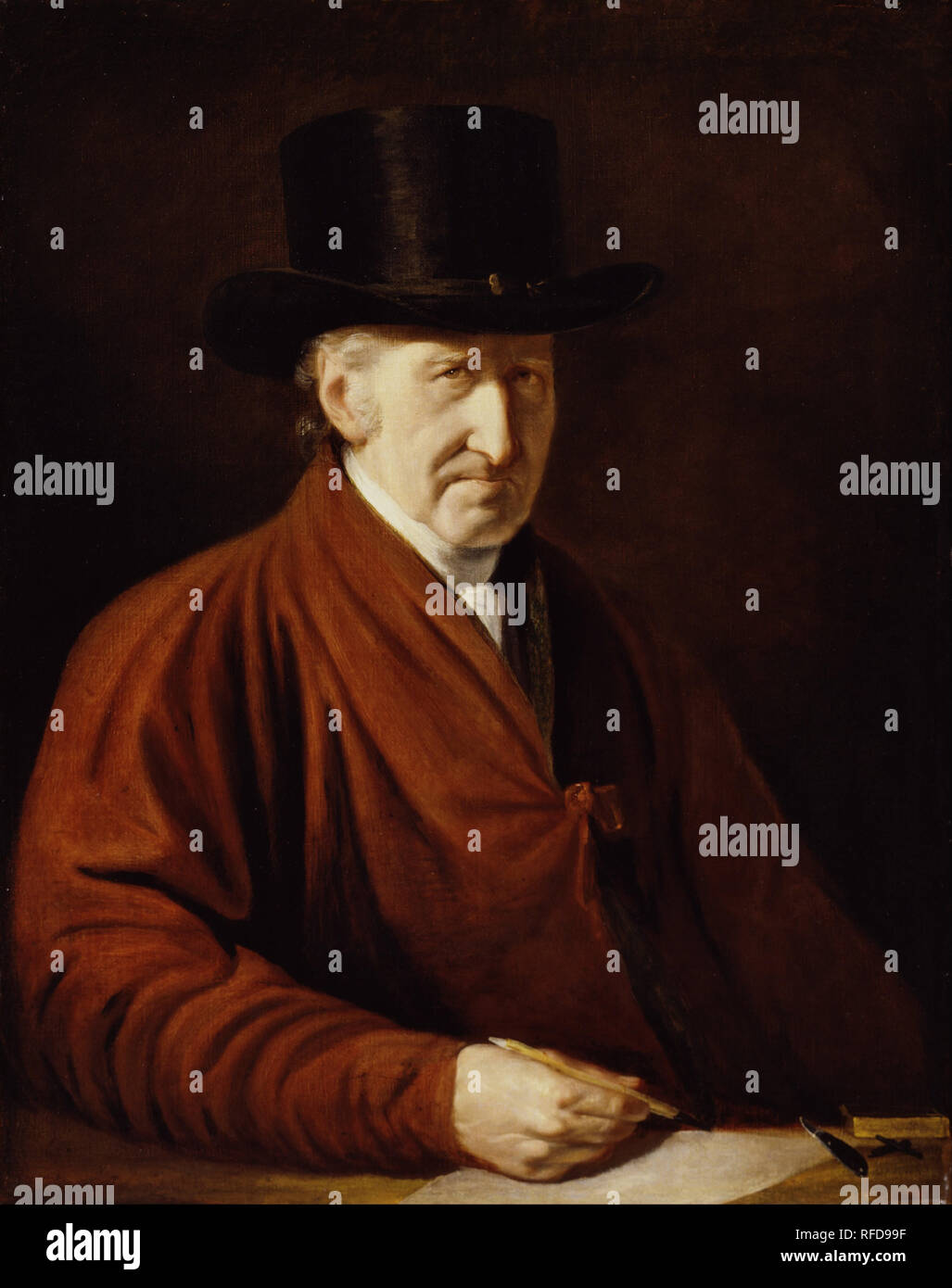 Selbstportrait. Datum/Zeitraum: 1819. Malerei. Öl an Karton Öl auf Pappe. Höhe: 822.45 mm (32.37 in); Breite: 651 mm (25,62 in). Autor: Benjamin West. Stockfoto