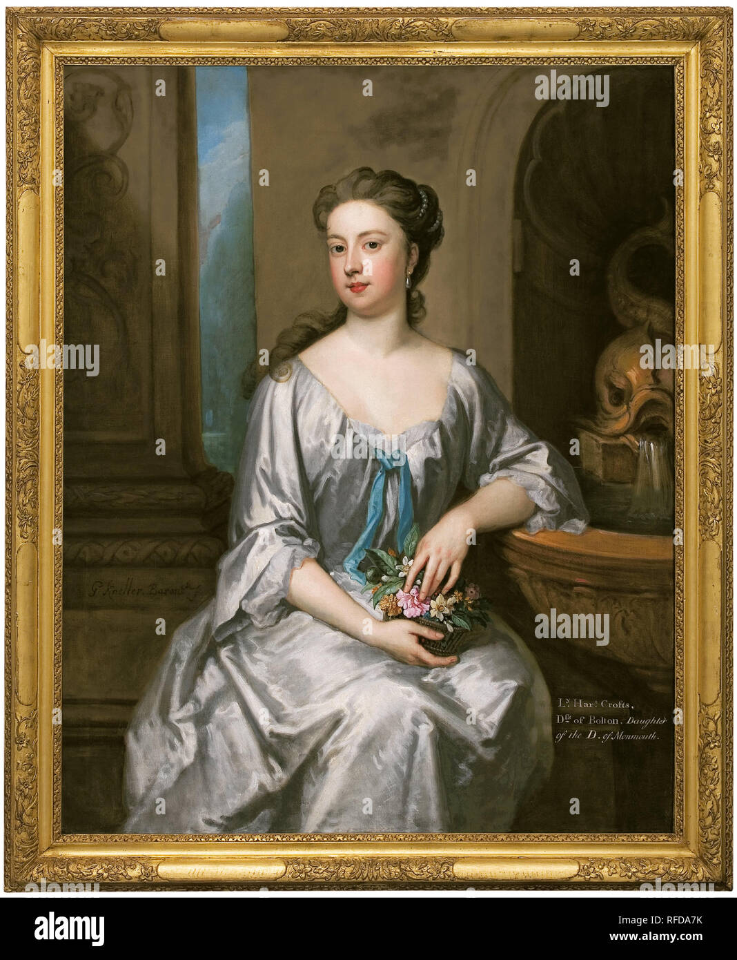 Lady Henrietta Crofts, Herzogin von Bolton. Datum/Zeit: Ca. 1715. Malerei. Öl auf Leinwand. Höhe: 127 mm (5 in); Breite: 102 mm (4.01 in). Autor: Godfrey Kneller. Stockfoto