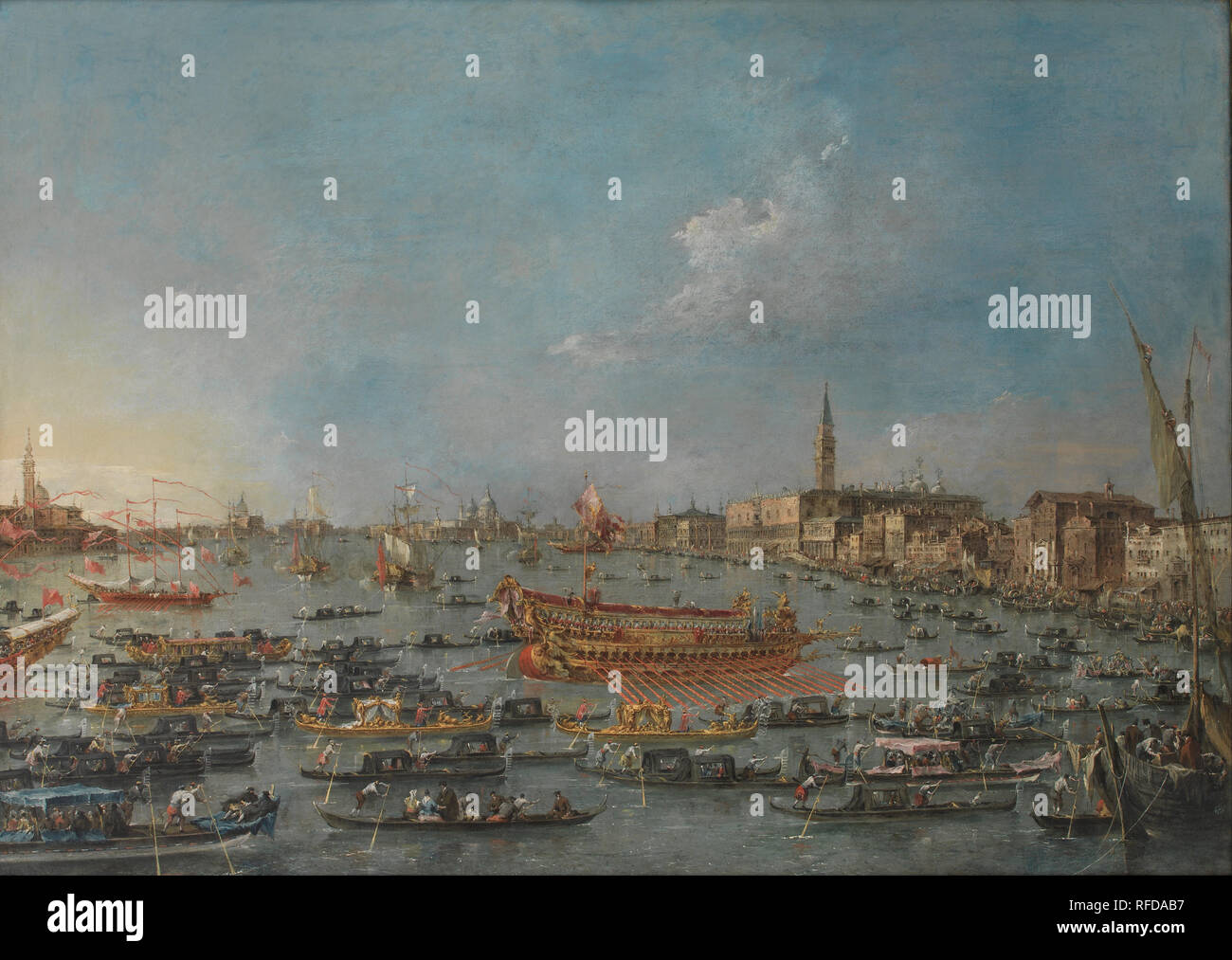 Die bucintoro Festival von Venedig. Datum/Zeitraum: von 1727 bis 1793. Malerei. Öl auf Leinwand. Höhe: 980 mm (38.58 in); Breite: 1.380 mm (54.33 in). Autor: Francesco Guardi. GUARDI, Francesco. Stockfoto