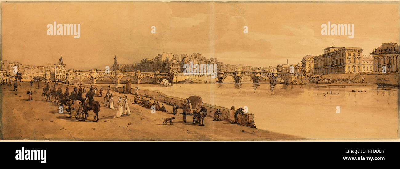 Ein Blick auf die Pont Neuf, die Minze, etc.: pl.8. Vom: veröffentlicht 1802. Medium: retuschiert Ätzen. Museum: Nationalgalerie, Washington DC. Autor: Thomas Girtin. Stockfoto