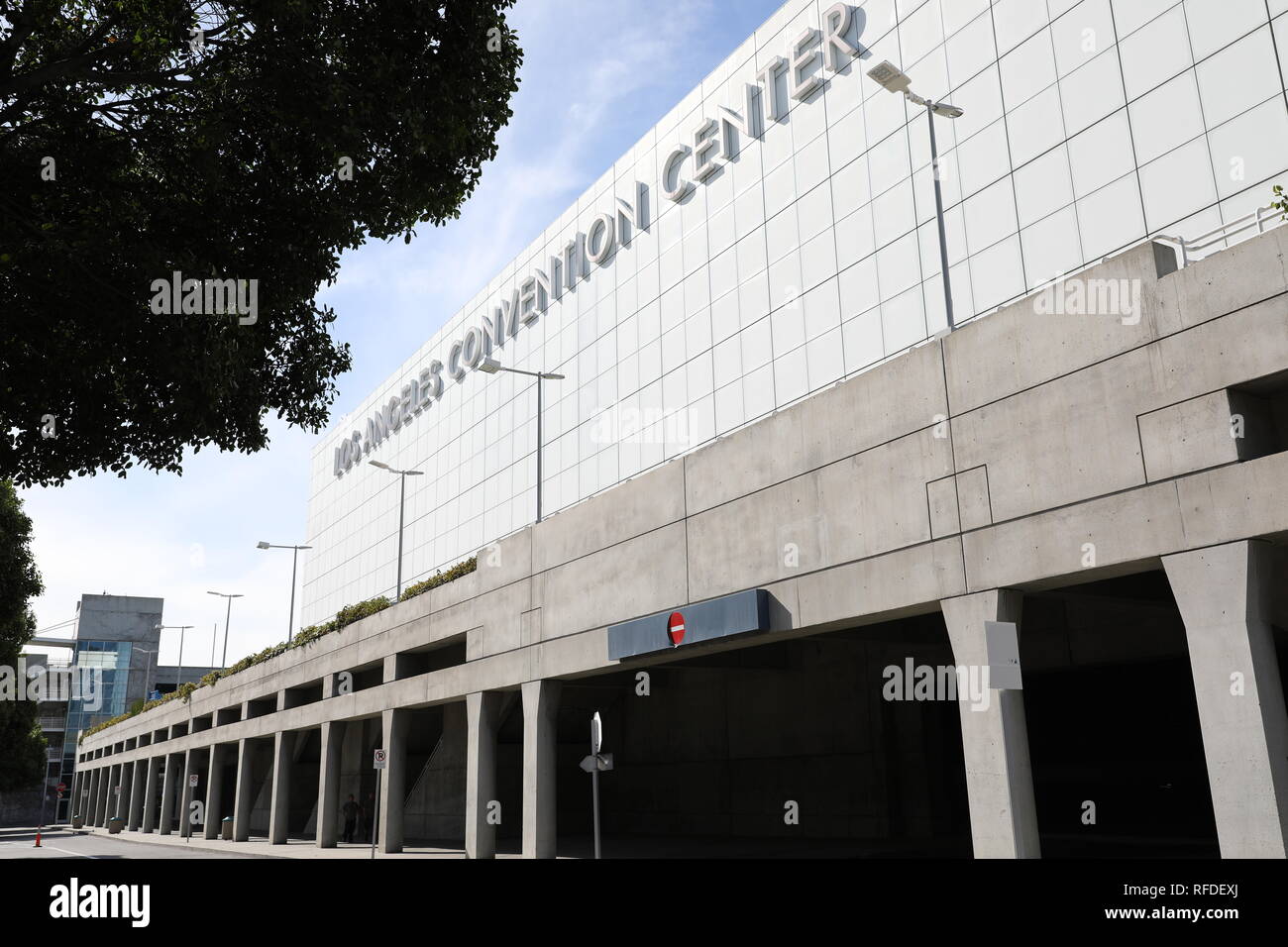 Los Angeles Convention Center. Im Herzen von LA entfernt, die Lacc ist das überragende Ziel für Tagungen, Kongresse und andere Veranstaltungen statt. Stockfoto
