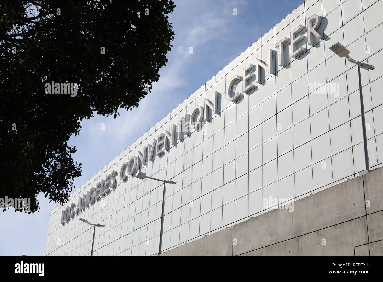 Los Angeles Convention Center. Im Herzen von LA entfernt, die Lacc ist das überragende Ziel für Tagungen, Kongresse und andere Veranstaltungen statt. Stockfoto