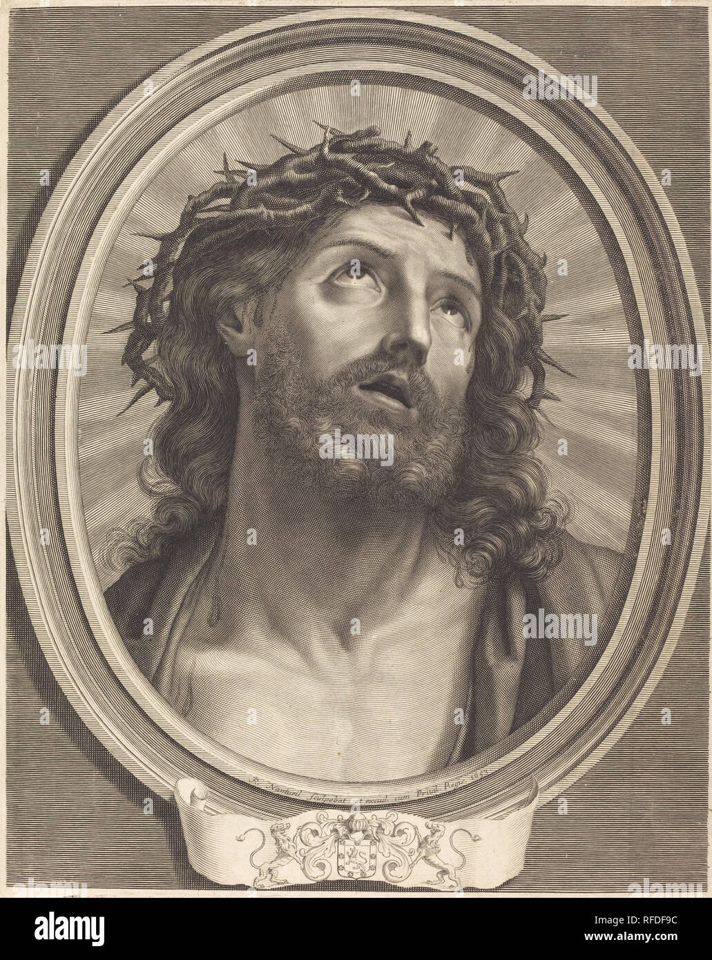 Ecce Homo. Stand: 1653. Medium: Gravur. Museum: Nationalgalerie, Washington DC. Autor: Robert Nanteuil. Stockfoto