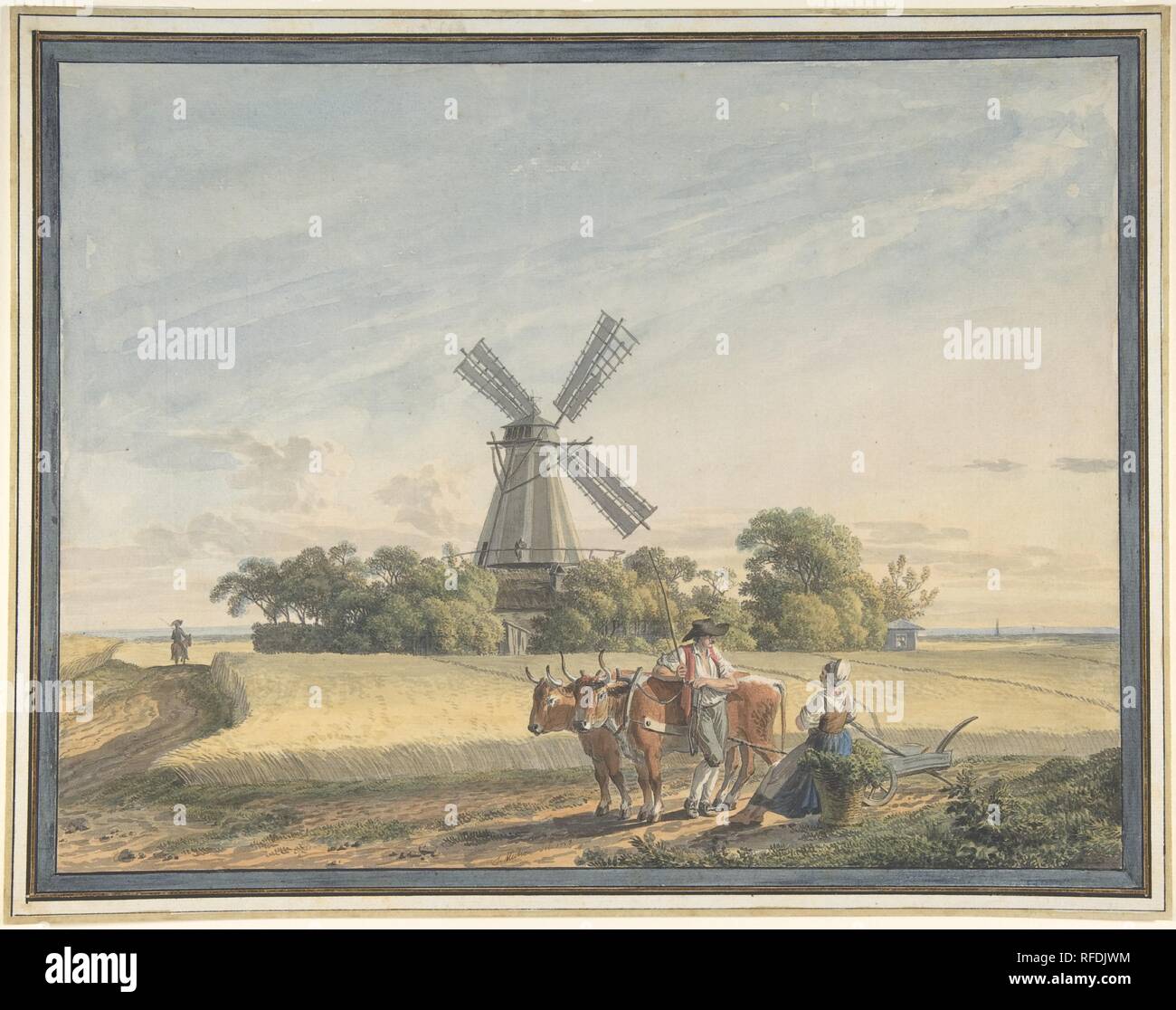 Landschaft. Artist: Jakob Wilhelm Mechau (Deutsch, Leipzig 1745-1808 Dresden). Abmessungen: 10 5/8 x 14 in. (27 x 35,5 cm). Datum: 1785. Museum: Metropolitan Museum of Art, New York, USA. Stockfoto